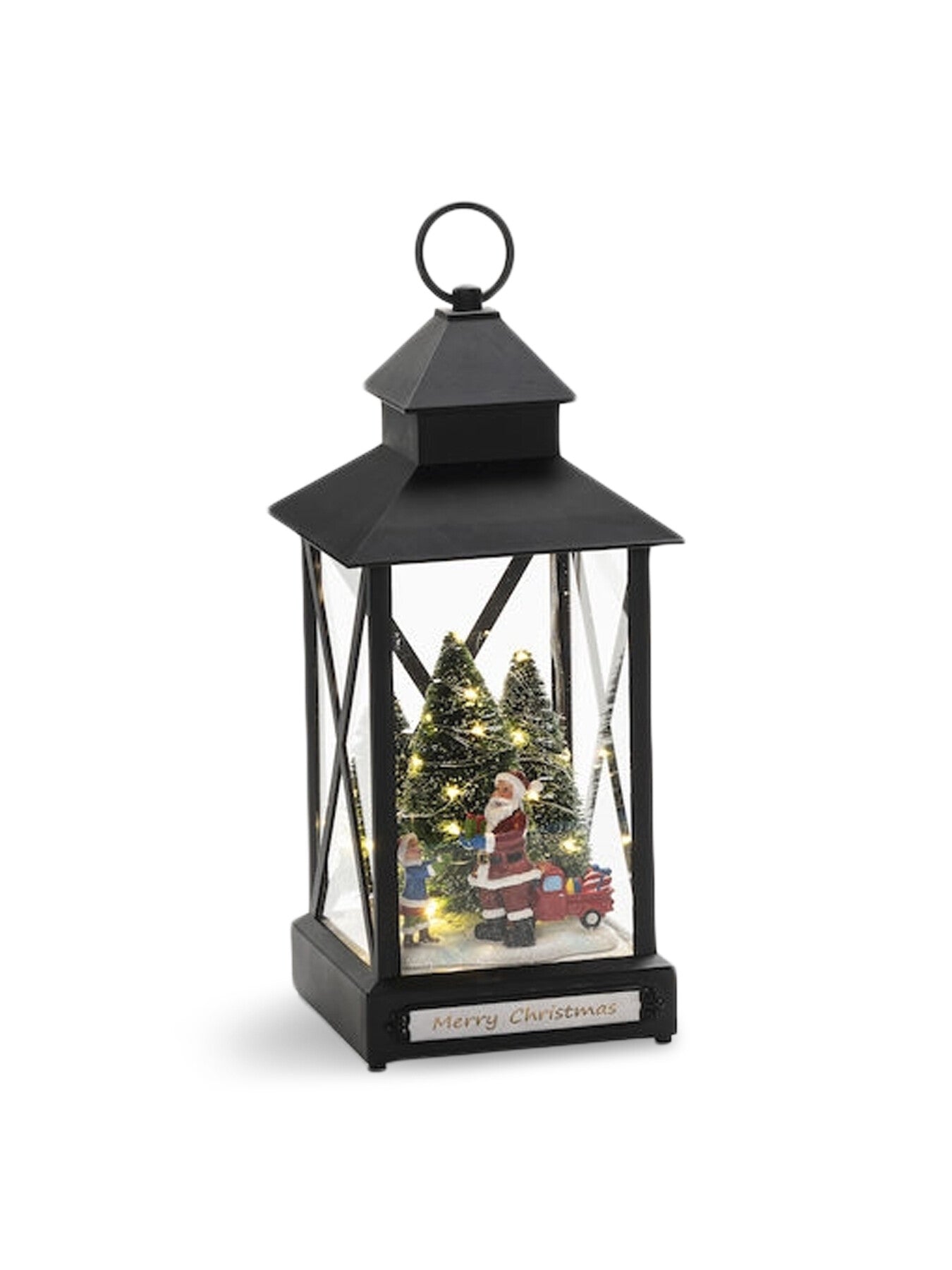 Small Lantern Trees Santa Warm White LED