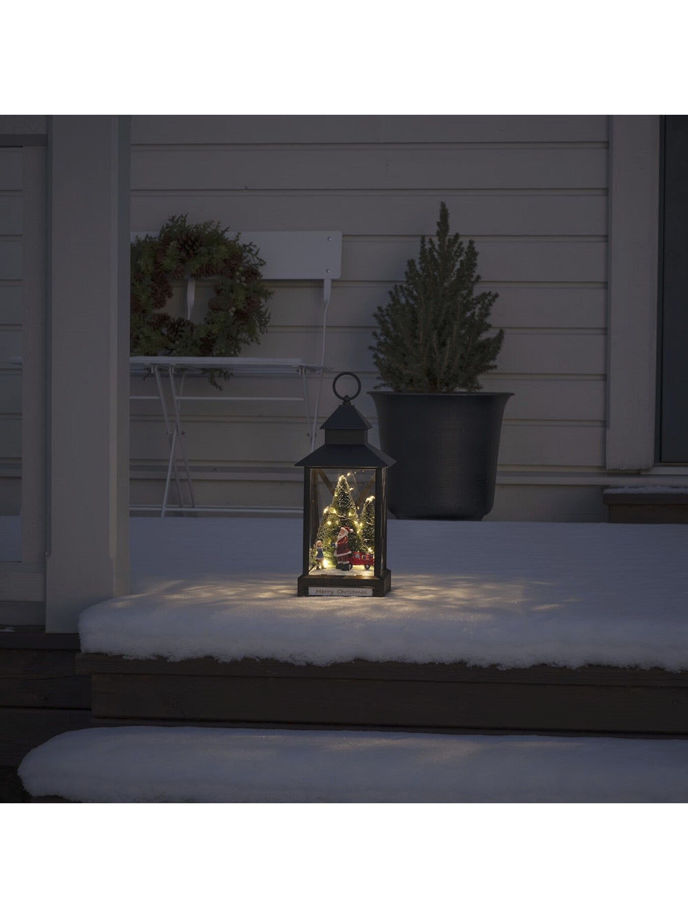 Small Lantern Trees Santa Warm White LED