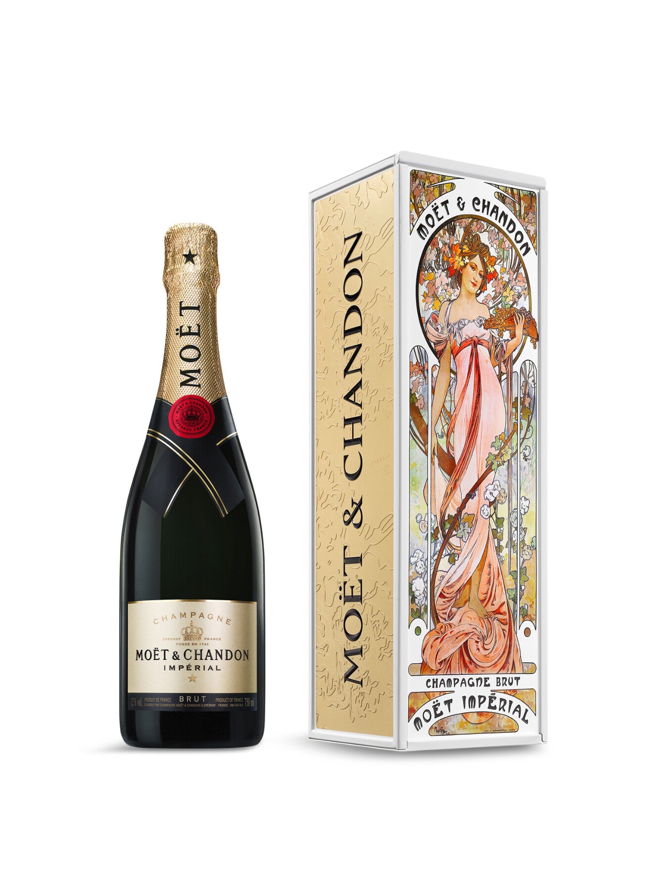 Moët Brut Mucha Gift Tin Woman Flower Dress