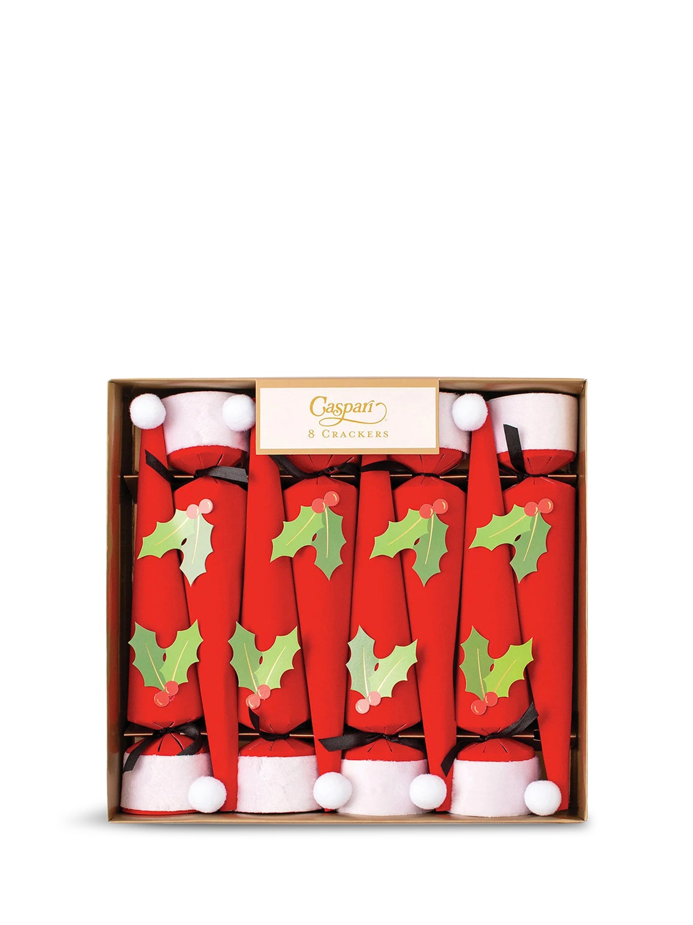 Santa Hat Cone-Shaped Celebration Christmas Crackers Box of 8