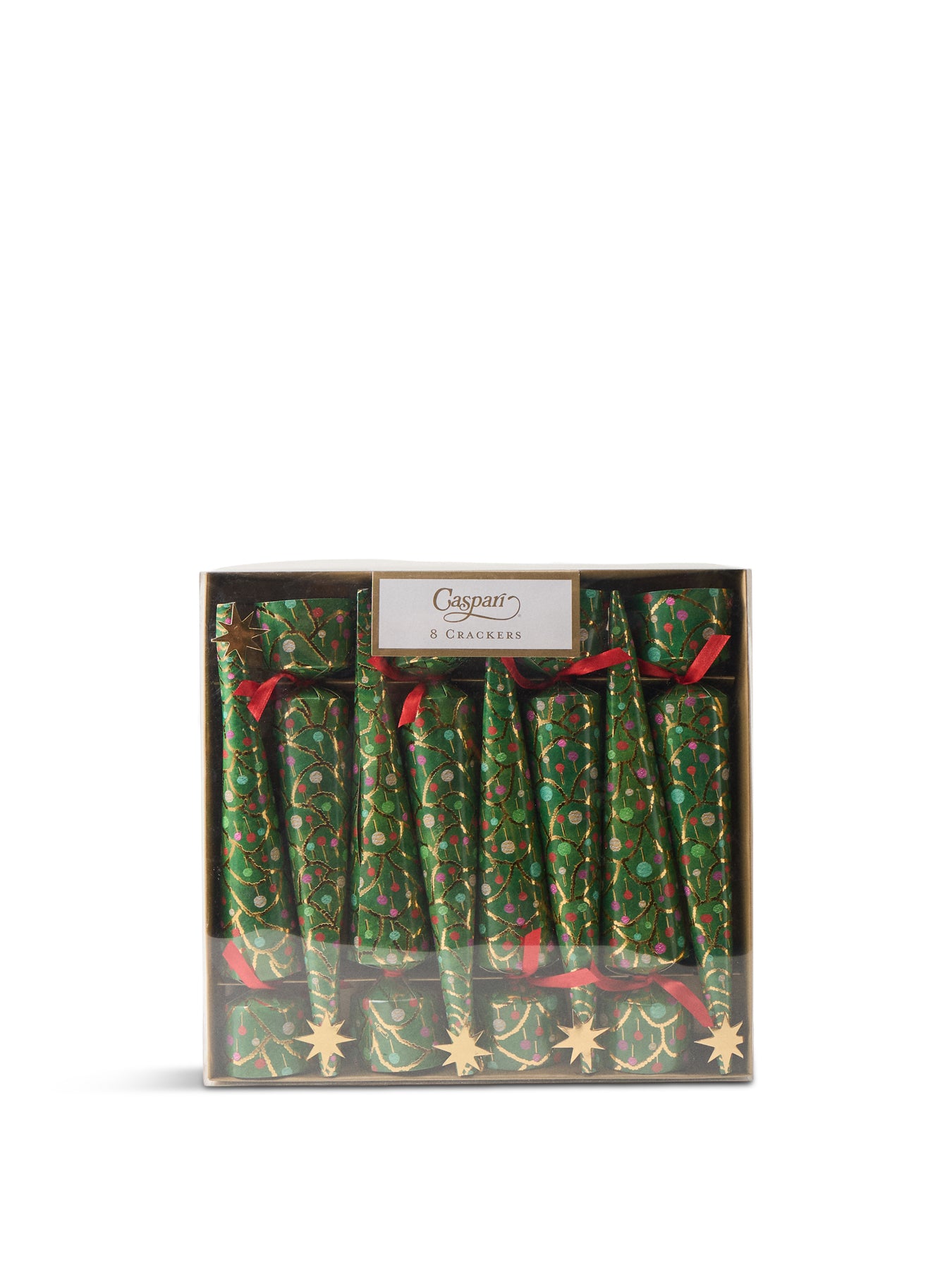 Crackers Merry & Bright Christmas Decoration Green Pack Of 8