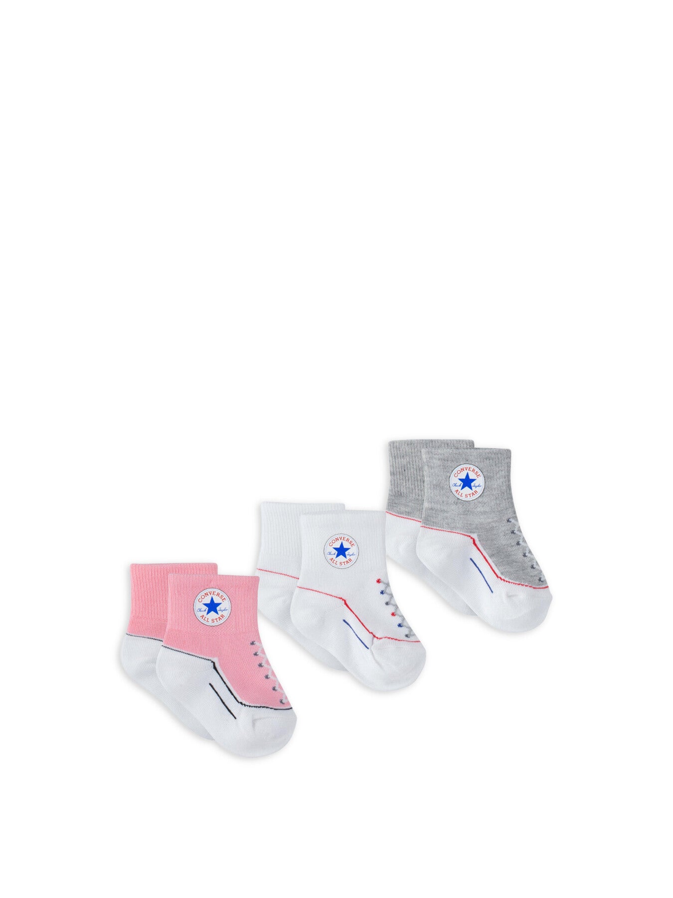 Infant Striated Socks 3 Pack Pink
