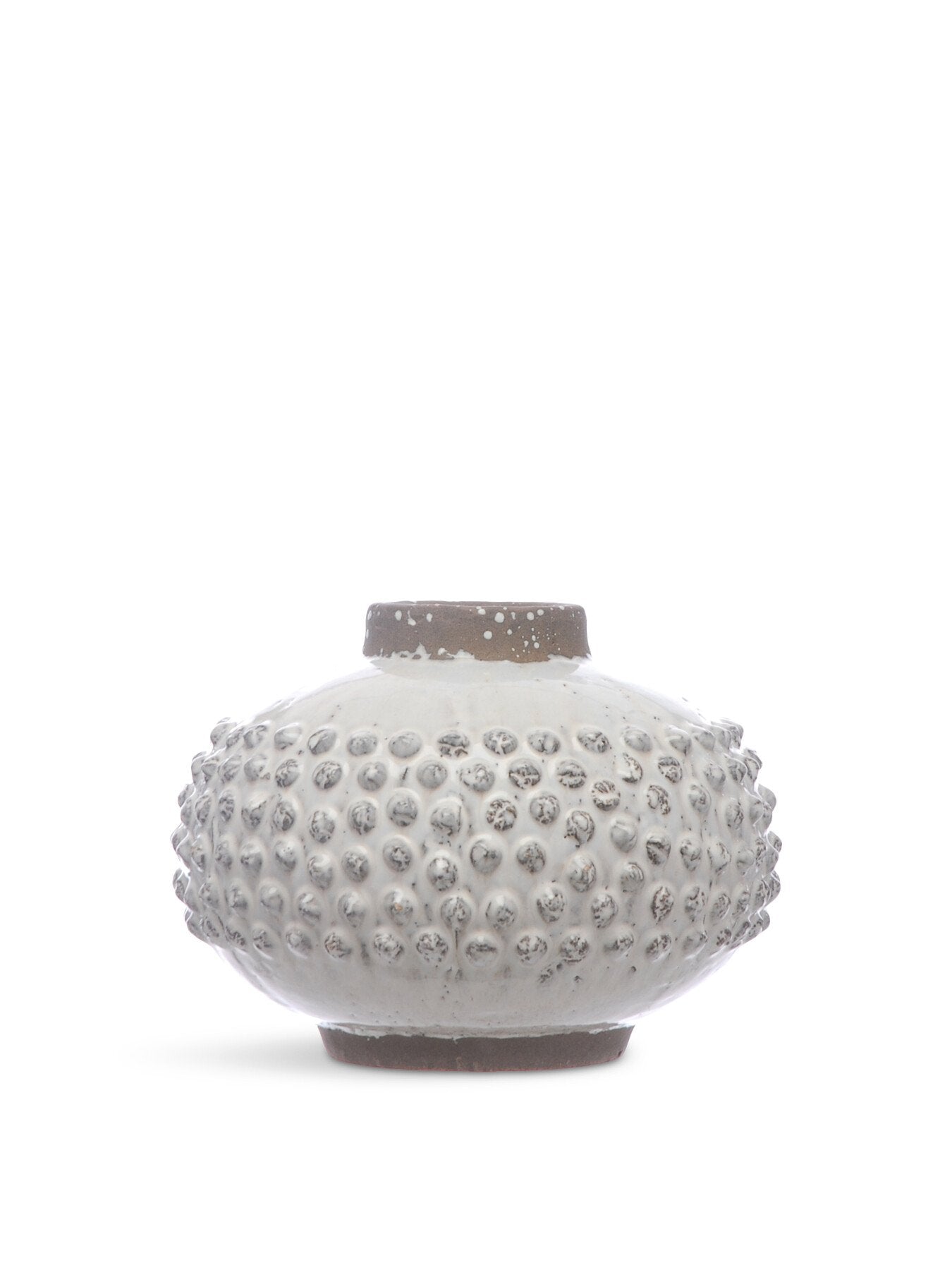 White Spotted Round Vase
