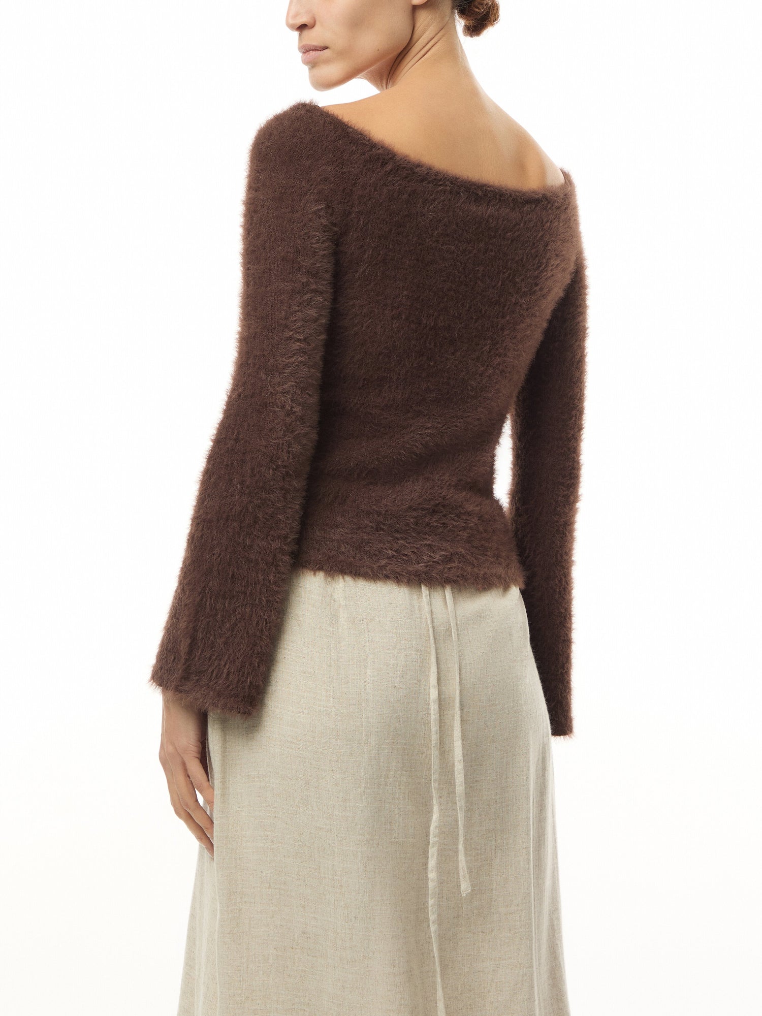 Erika Bardot Fluffy Knit Top