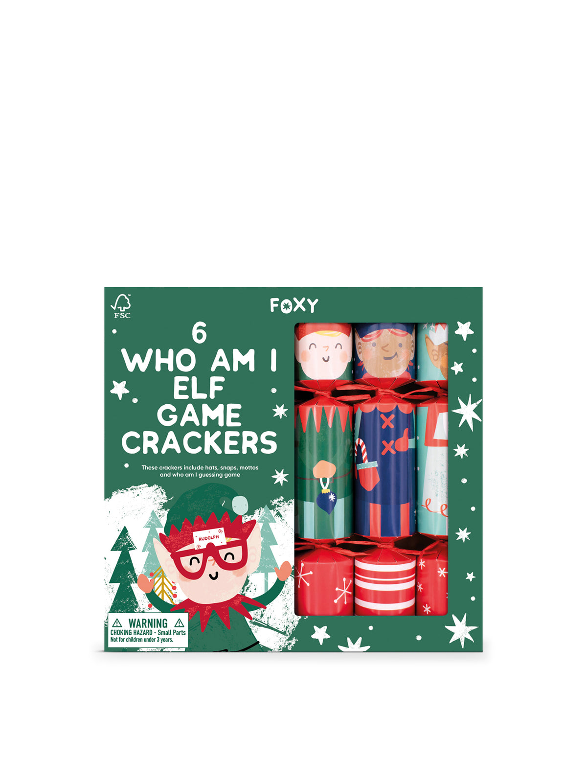 Elf Who Am I 12-Inch Christmas Crackers - Multi