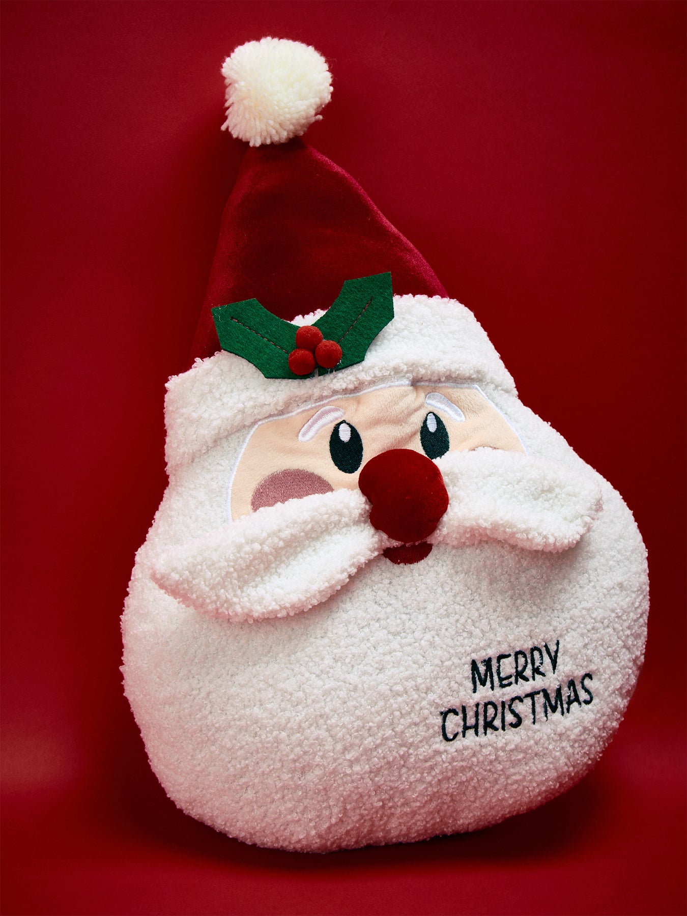 Santa Face Merry Christmas Cushion