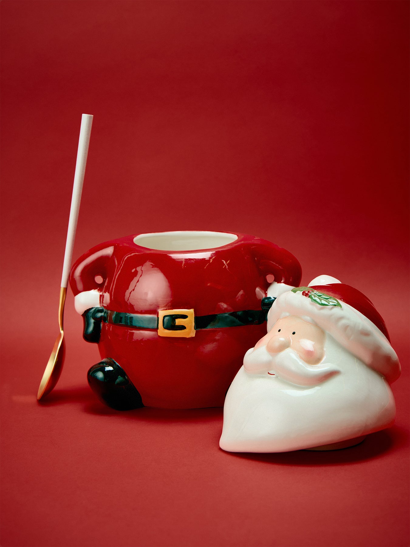 Santa Cookie Jar 26cm Red
