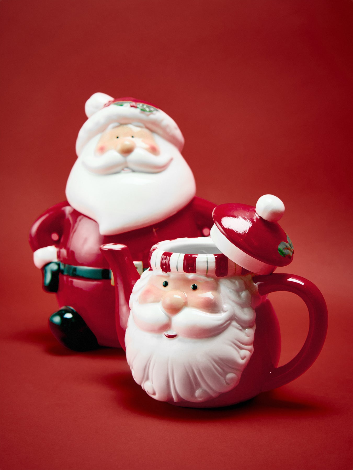 Santa’s Head Shaped Teapot Red