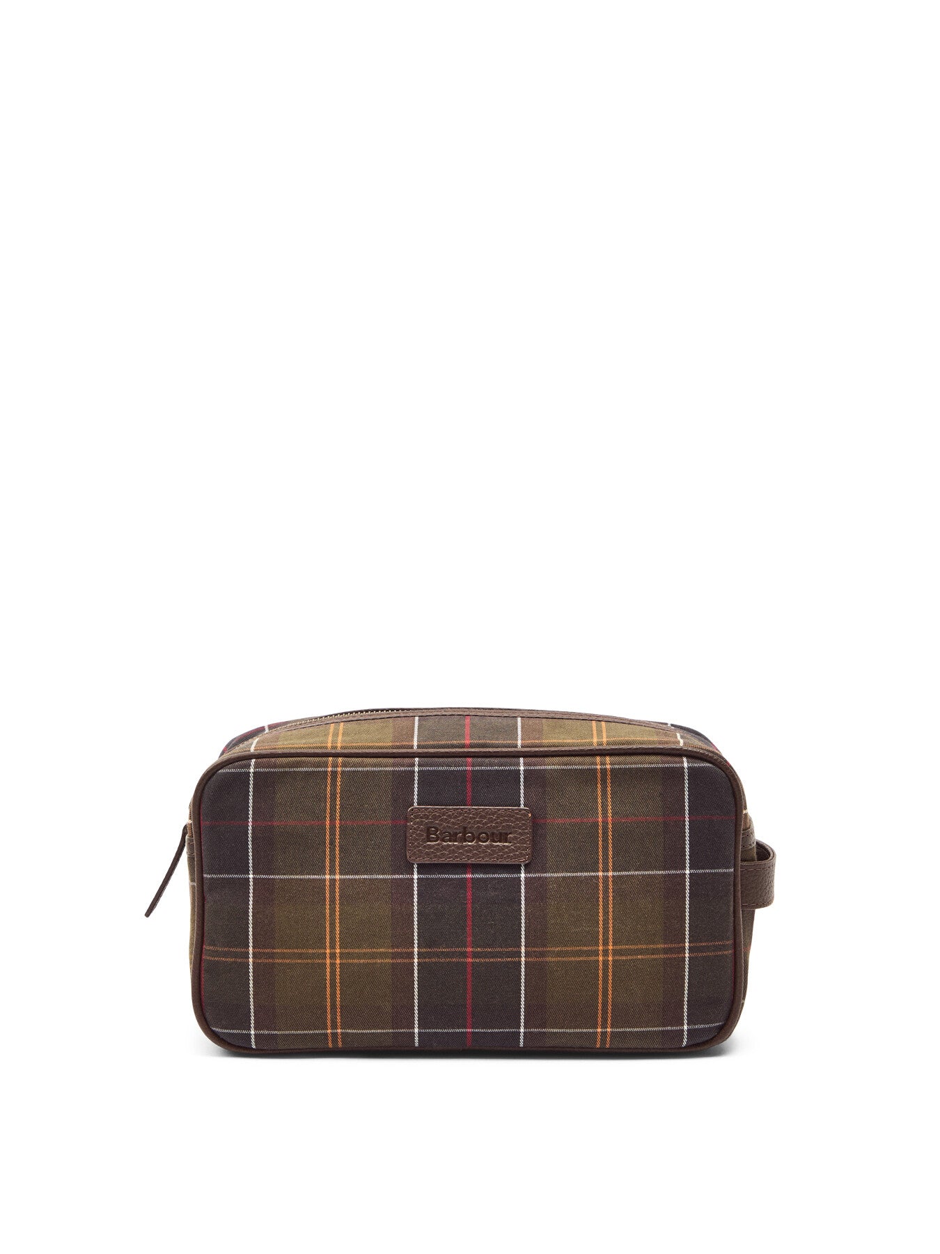 Tartan Leather Washbag