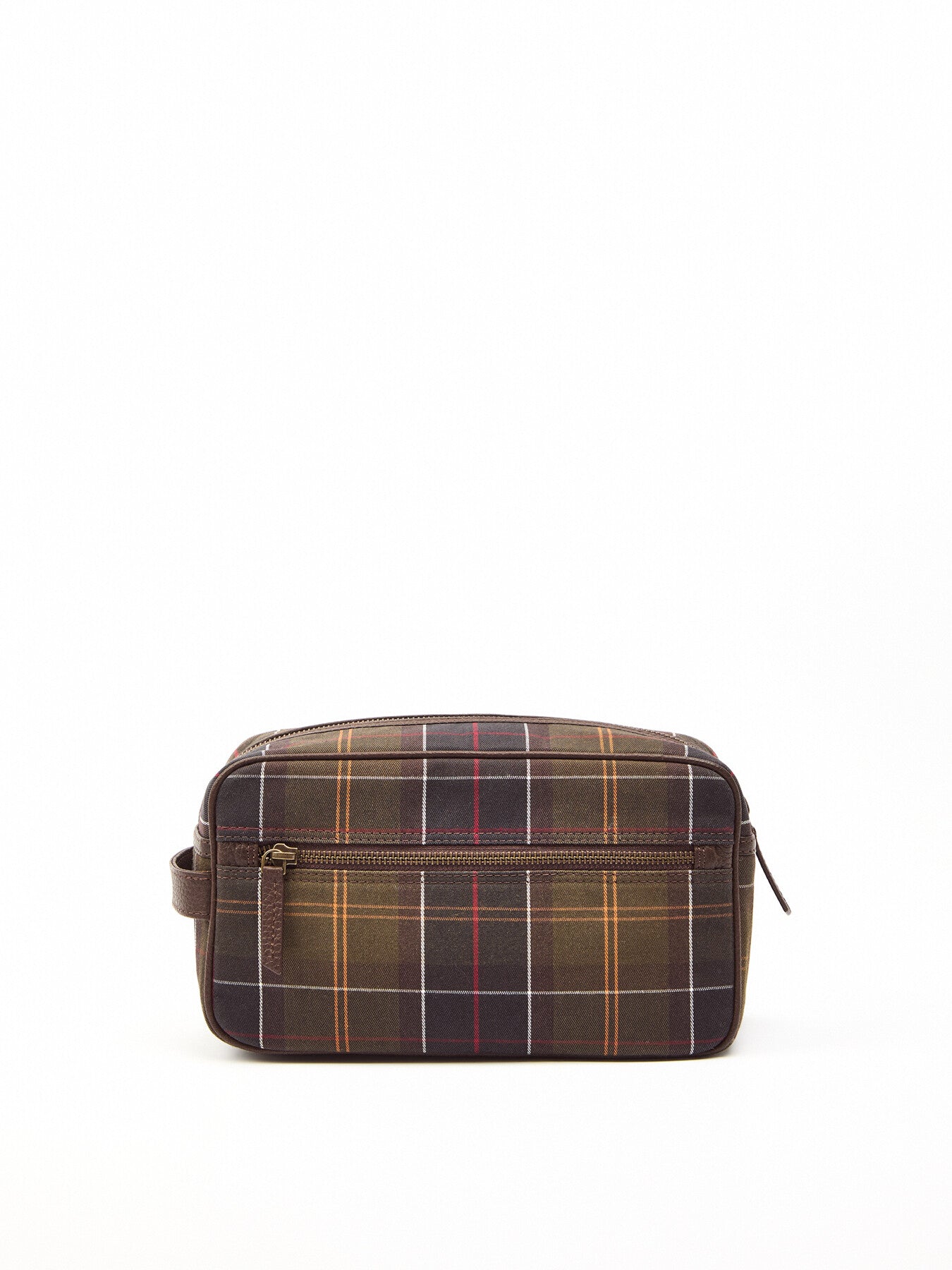 Tartan Leather Washbag