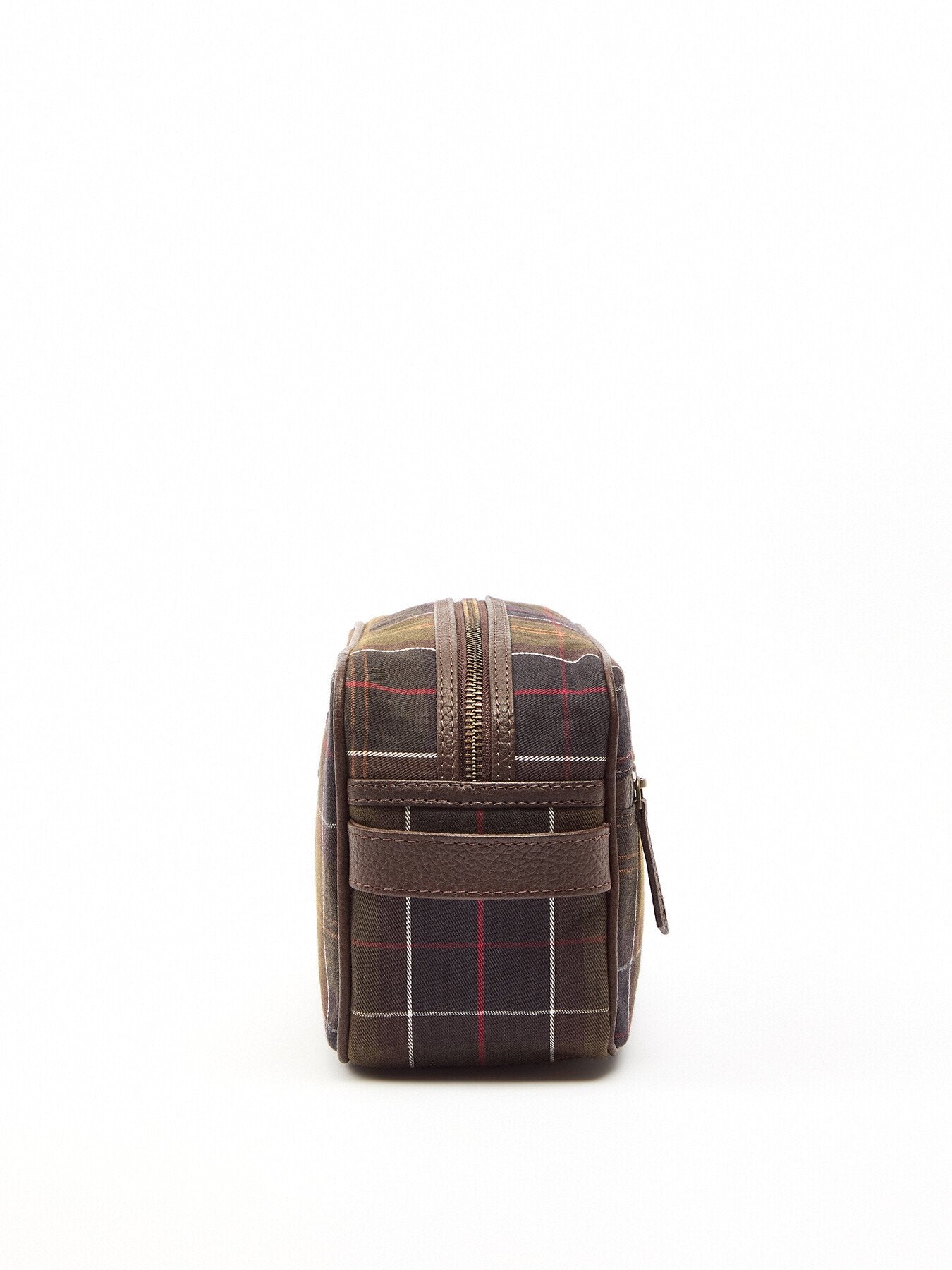 Tartan Leather Washbag