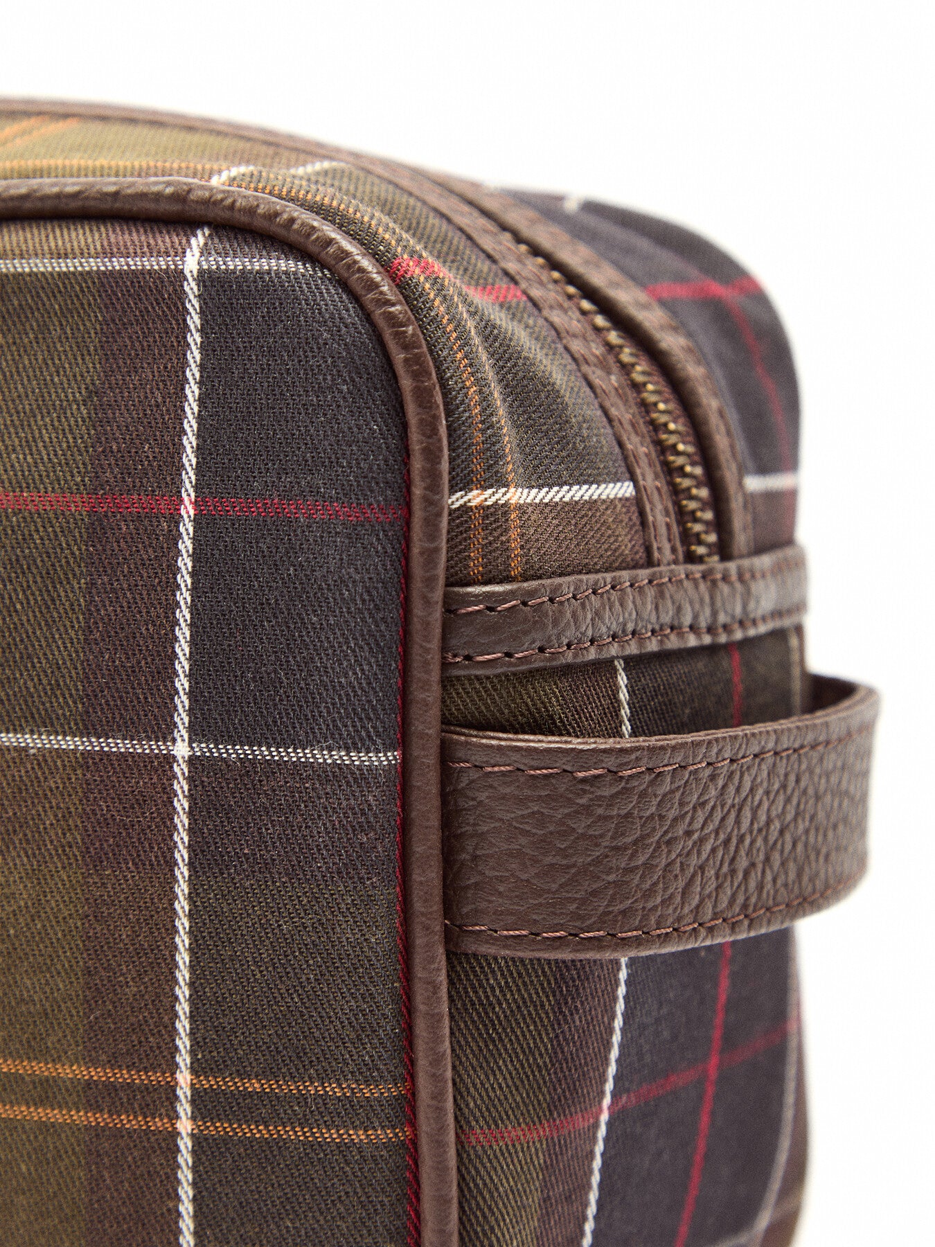Tartan Leather Washbag