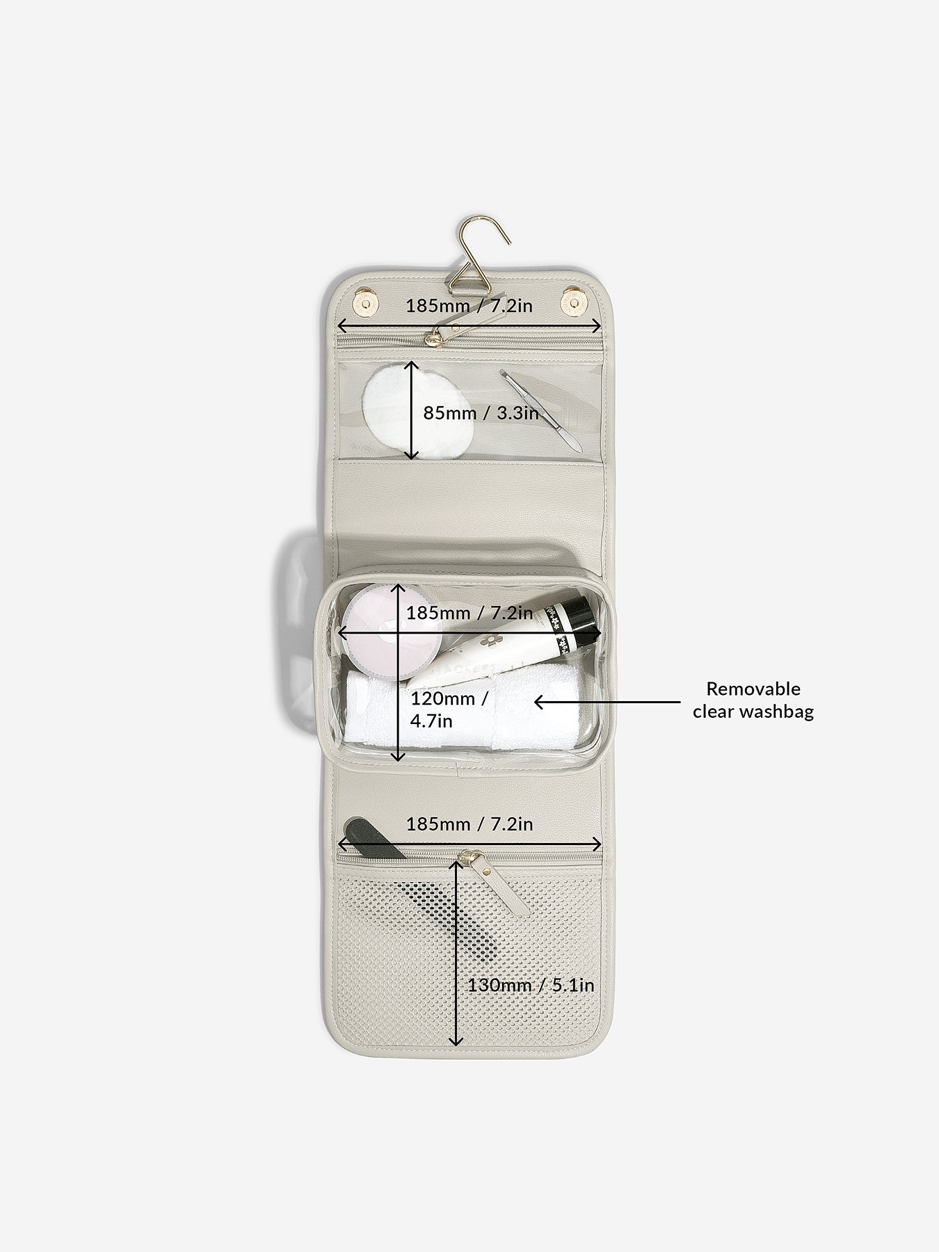 Hanging Wash Bag Small Oatmeal