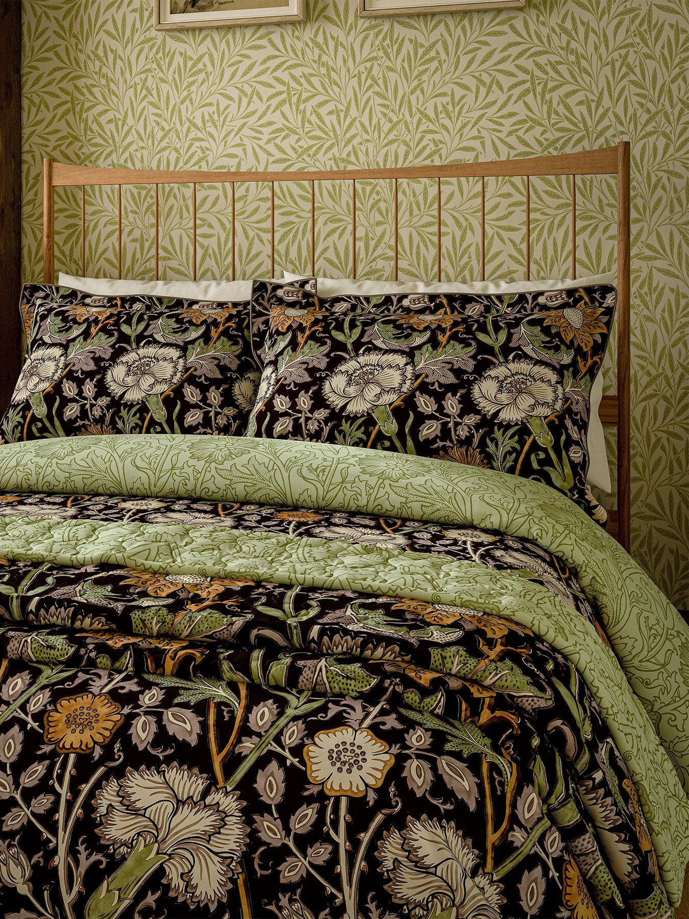 Rose Duvet Cover Set Green