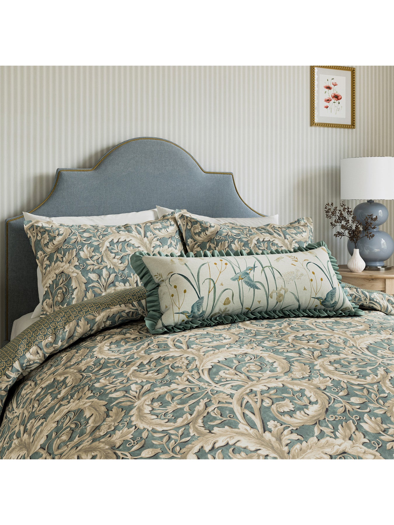 Tilia Cotton Percale Duvet Cover Set Soft Teal