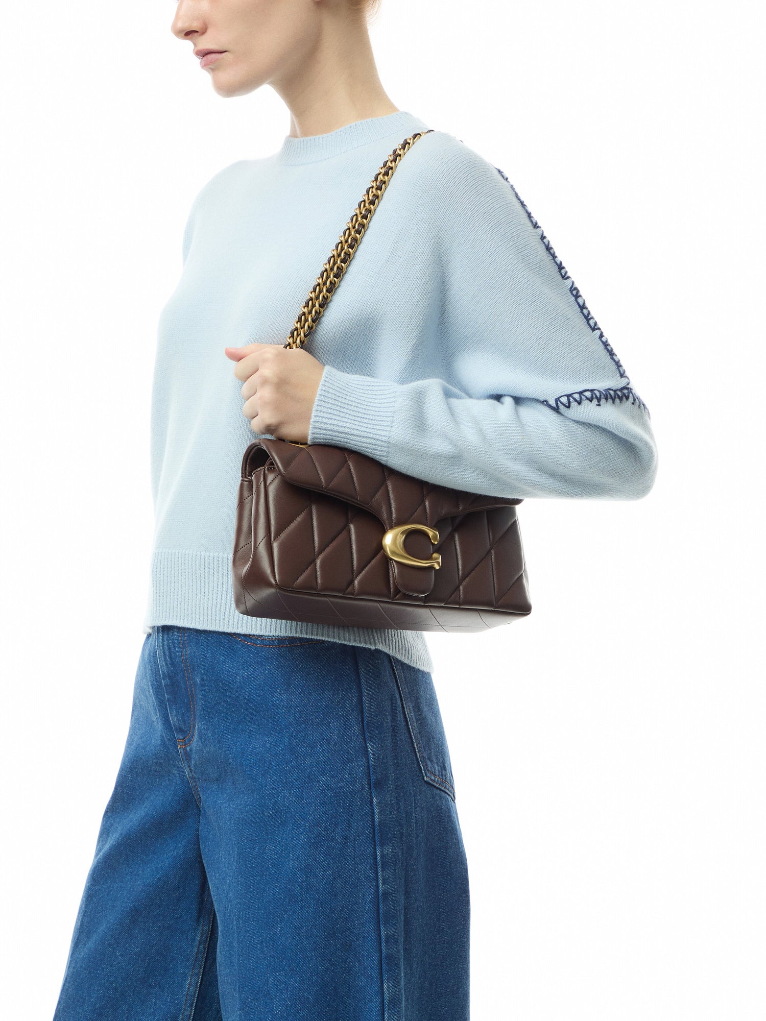 Quilted Tabby 26 Leather Shoulder Bag Maple