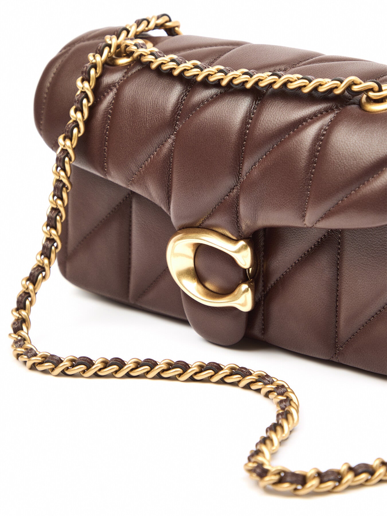 Quilted Tabby Shoulder Leather Bag 20 Maple