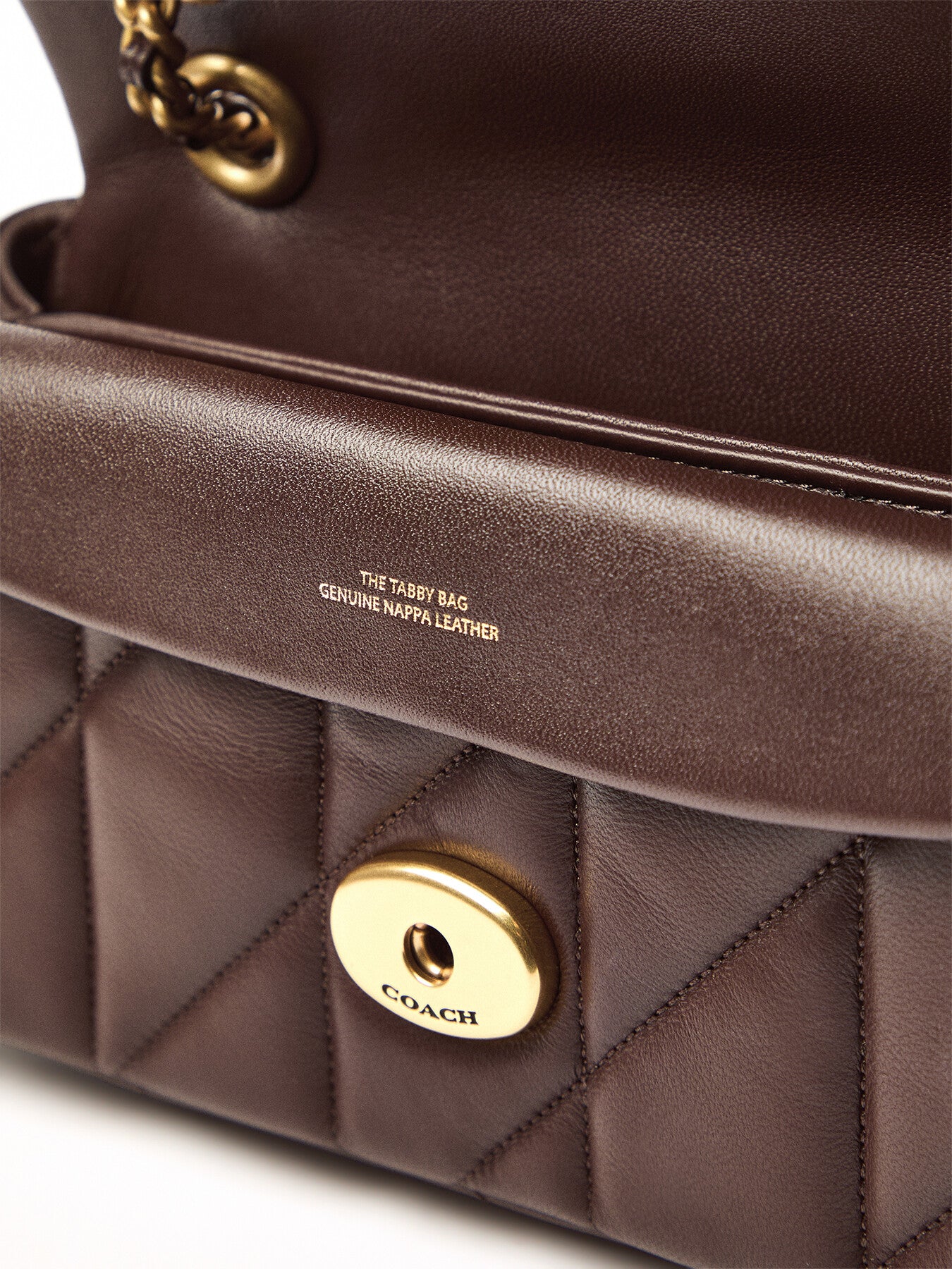 Quilted Tabby Shoulder Leather Bag 20 Maple