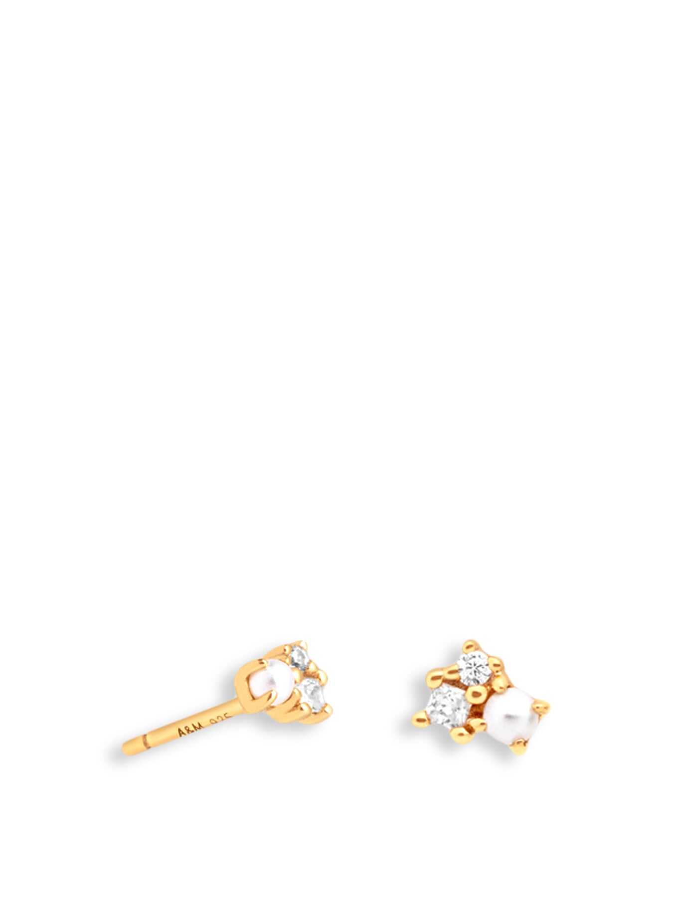 Pearl and Crystal Stud Earrings