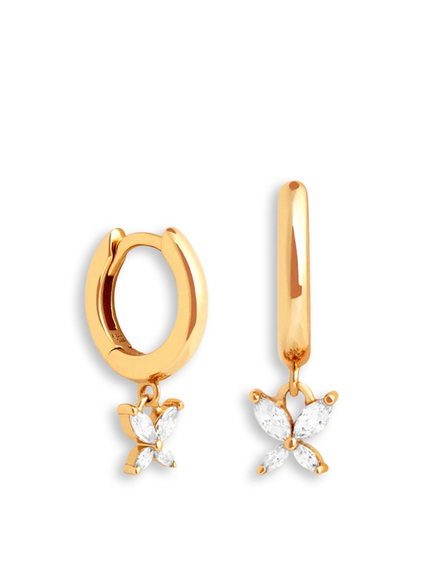 Butterfly Charm Huggies Earrings