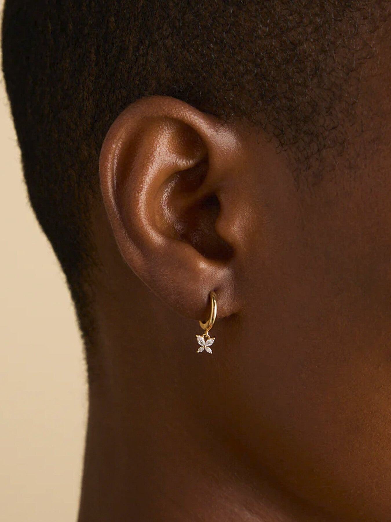 Butterfly Charm Huggies Earrings