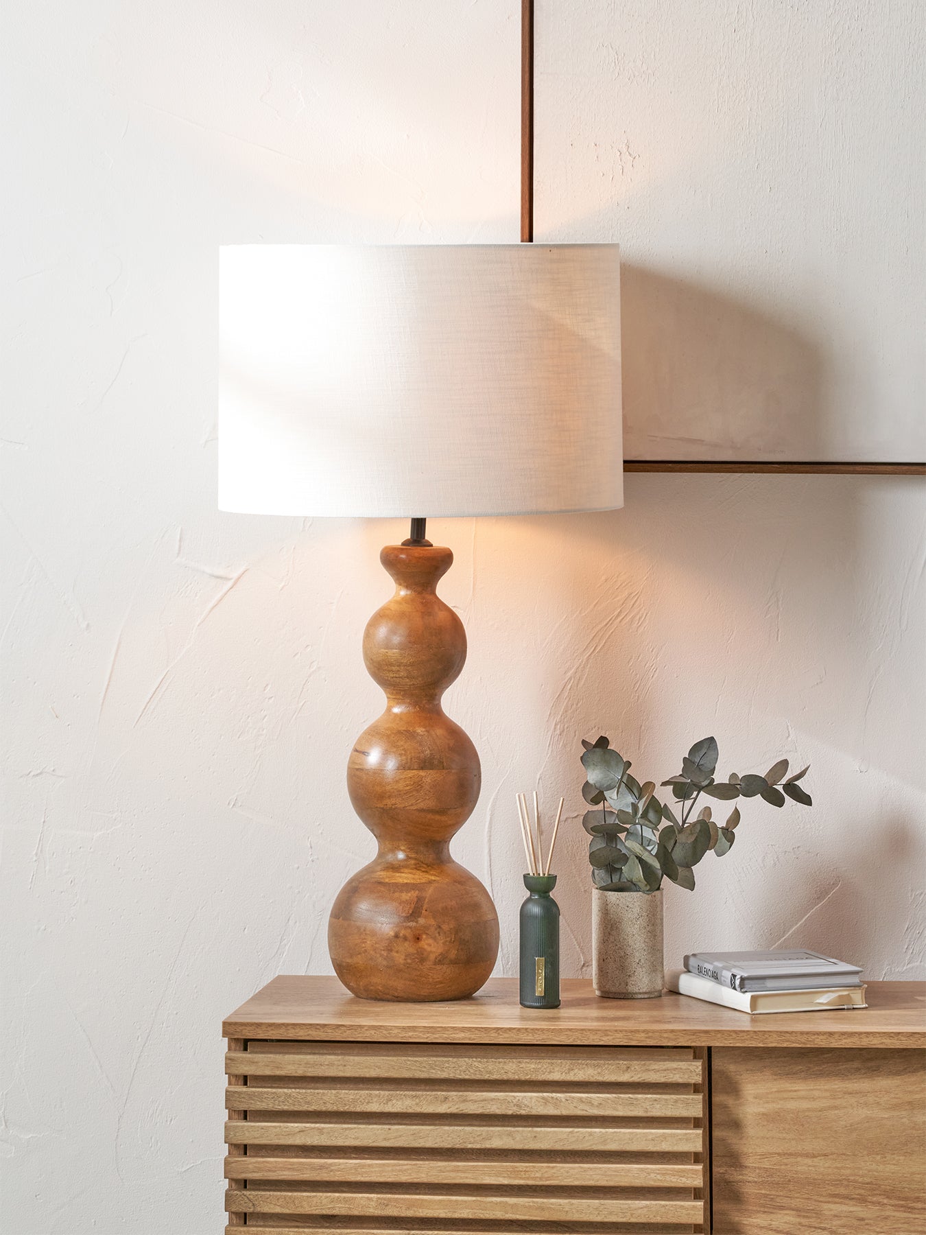 Mango Wood Table Lamp Base Brown