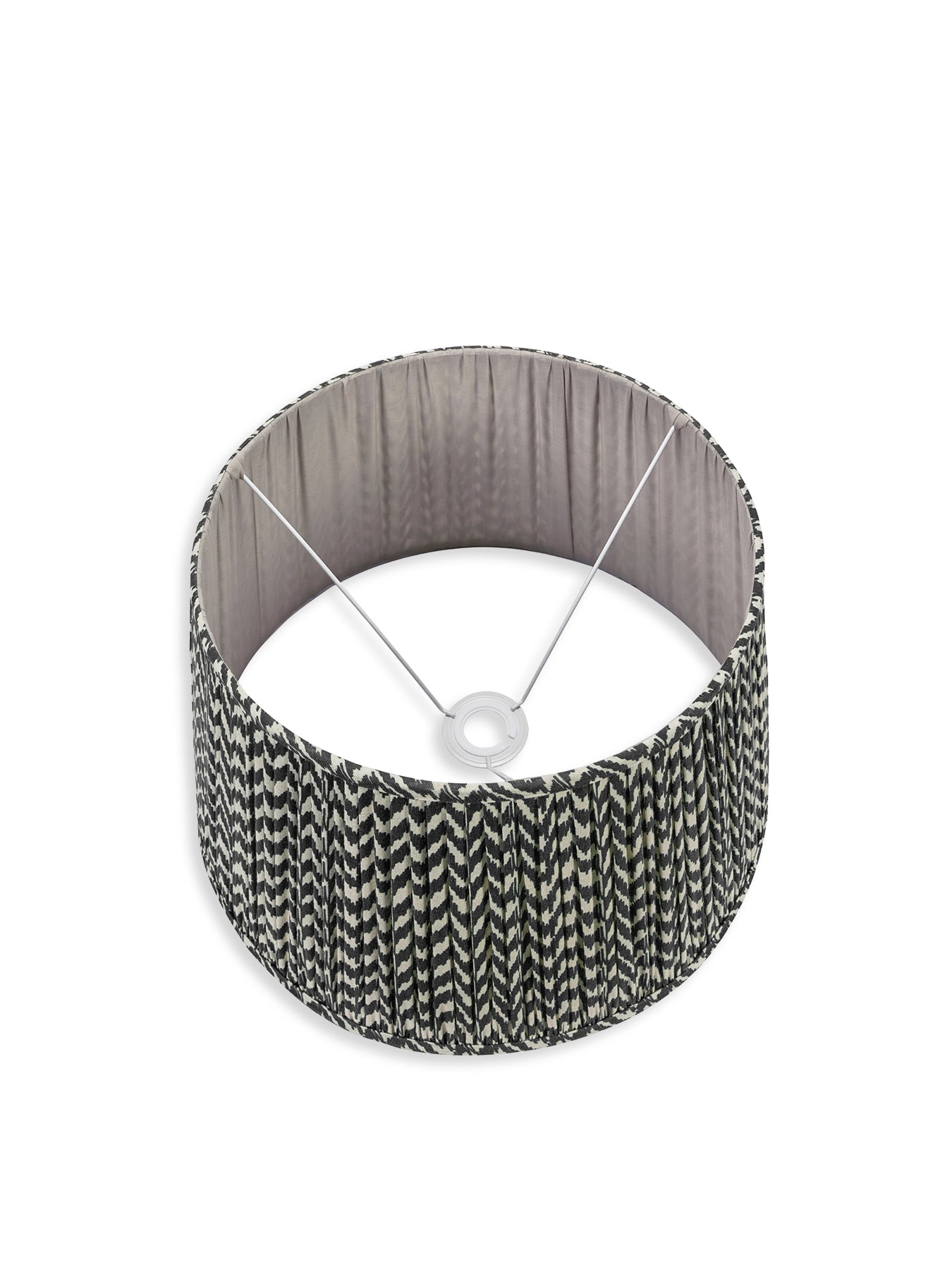 Chevron Mushroom Pleat Shade Black 40cm