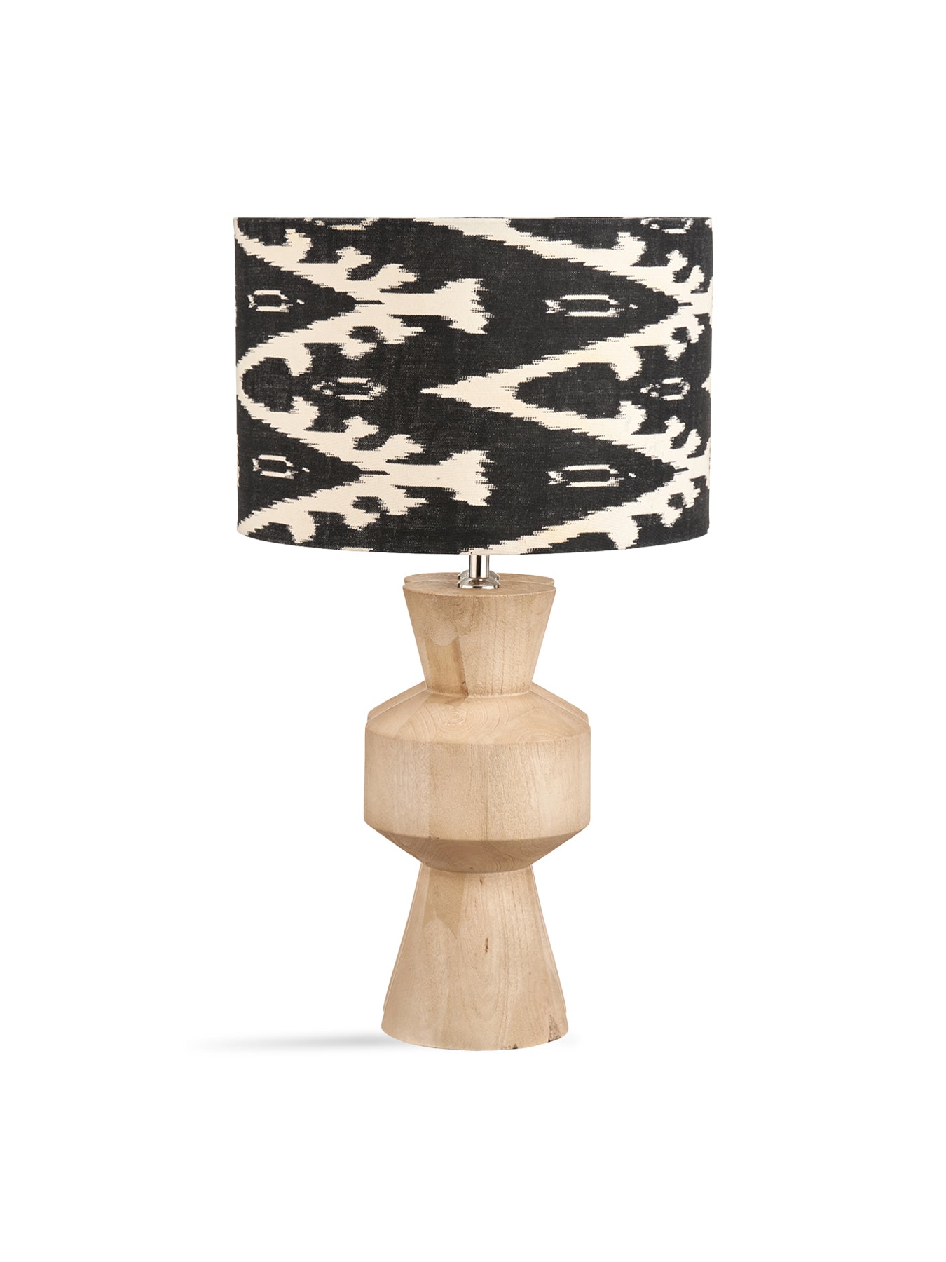 Ikat Cylinder Shade Black 35cm