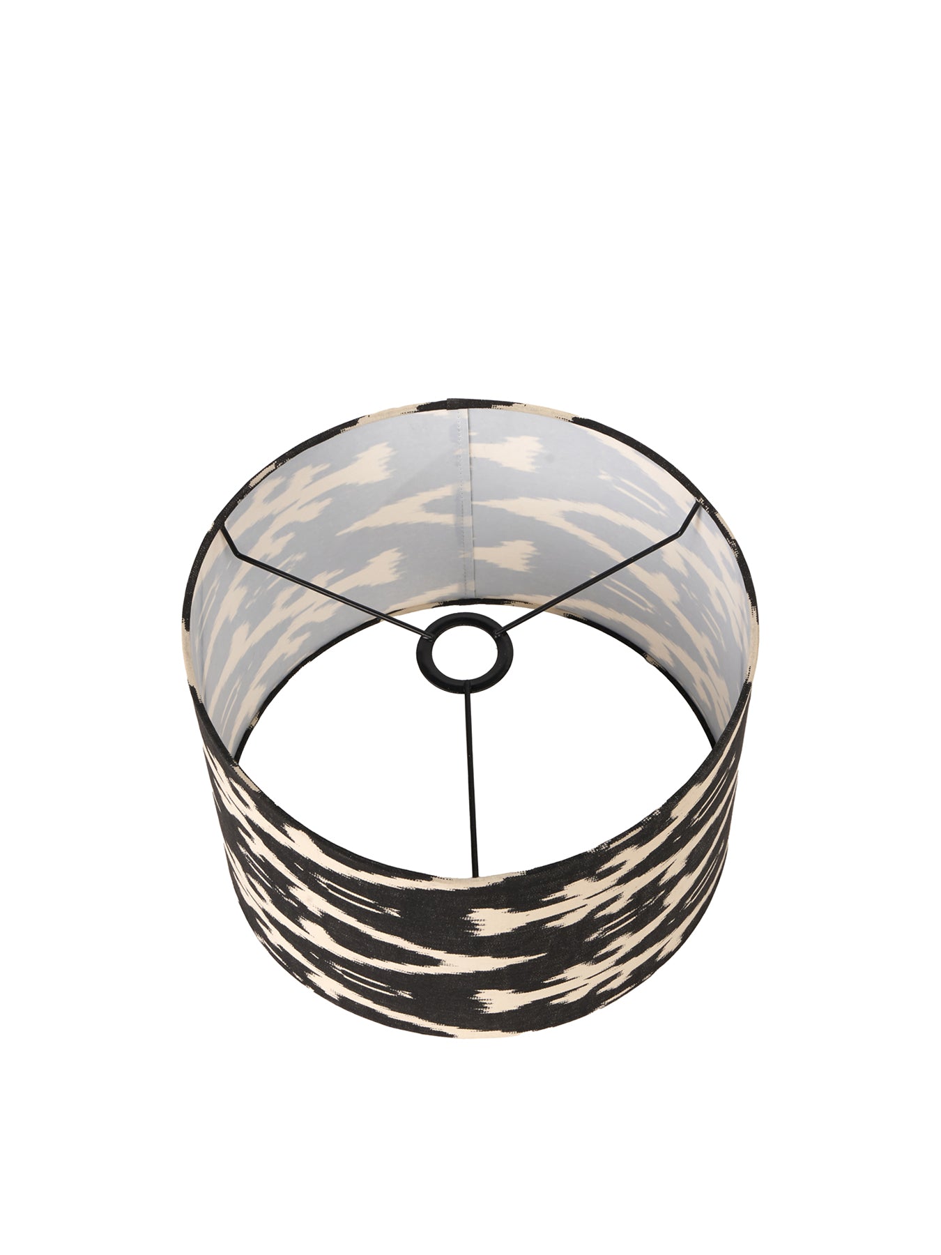 Ikat Cylinder Shade Black 35cm