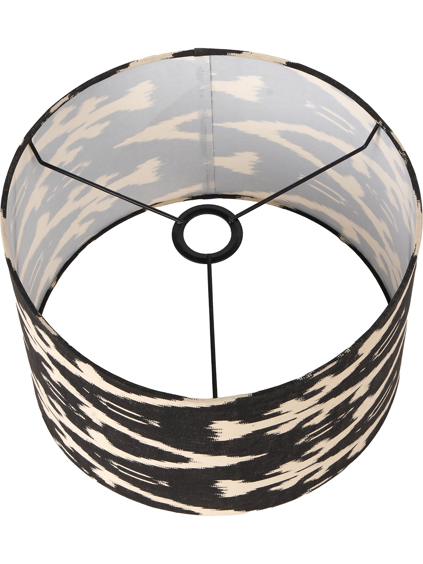 Ikat Cylinder Lamp Shade 40cm Black
