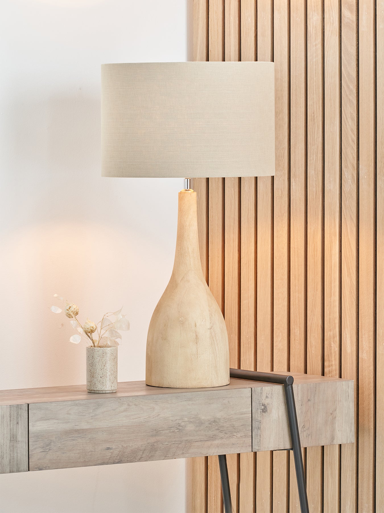 Linen Drum Lamp Shade 40cm Grey