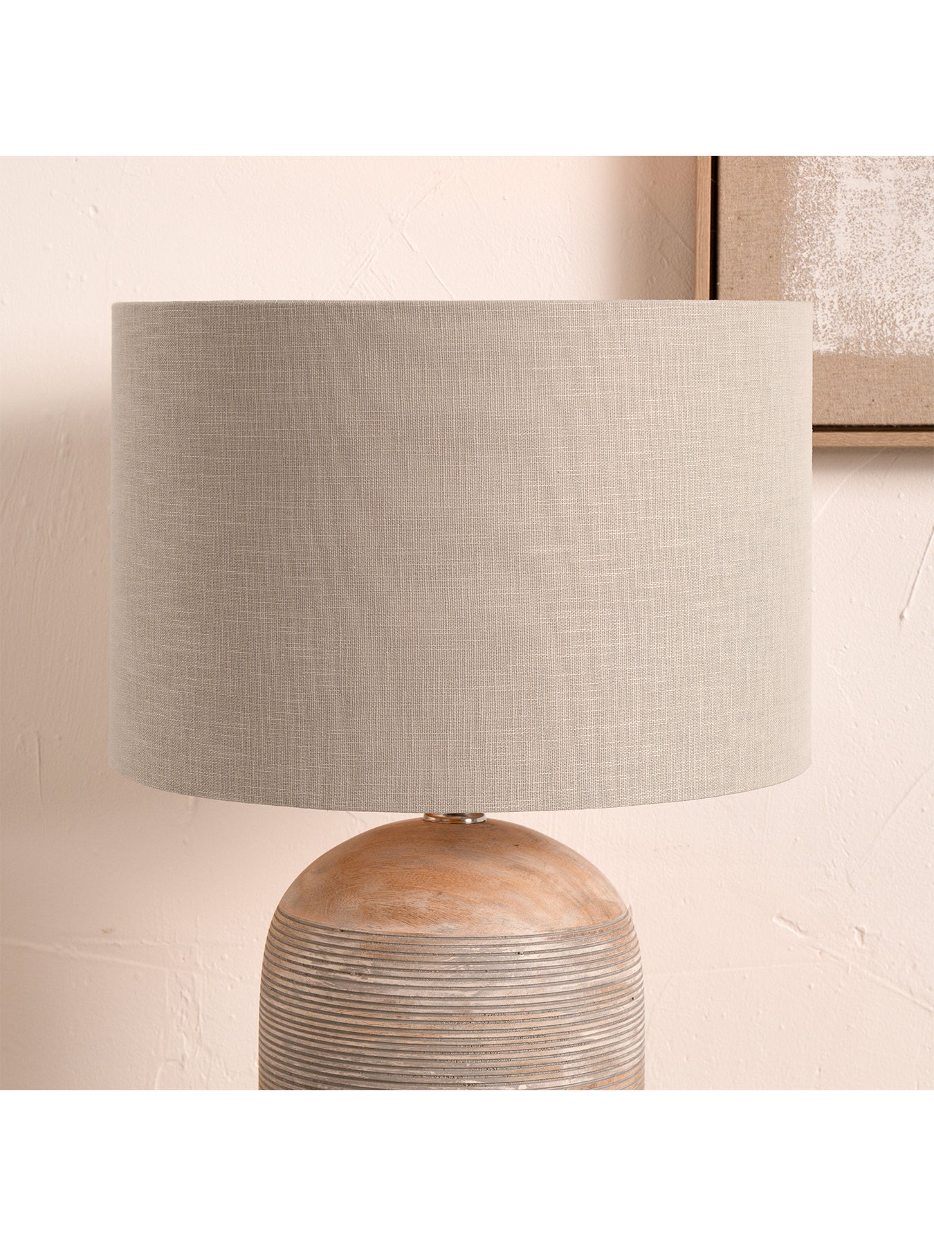 Linen Drum Lamp Shade 40cm Grey