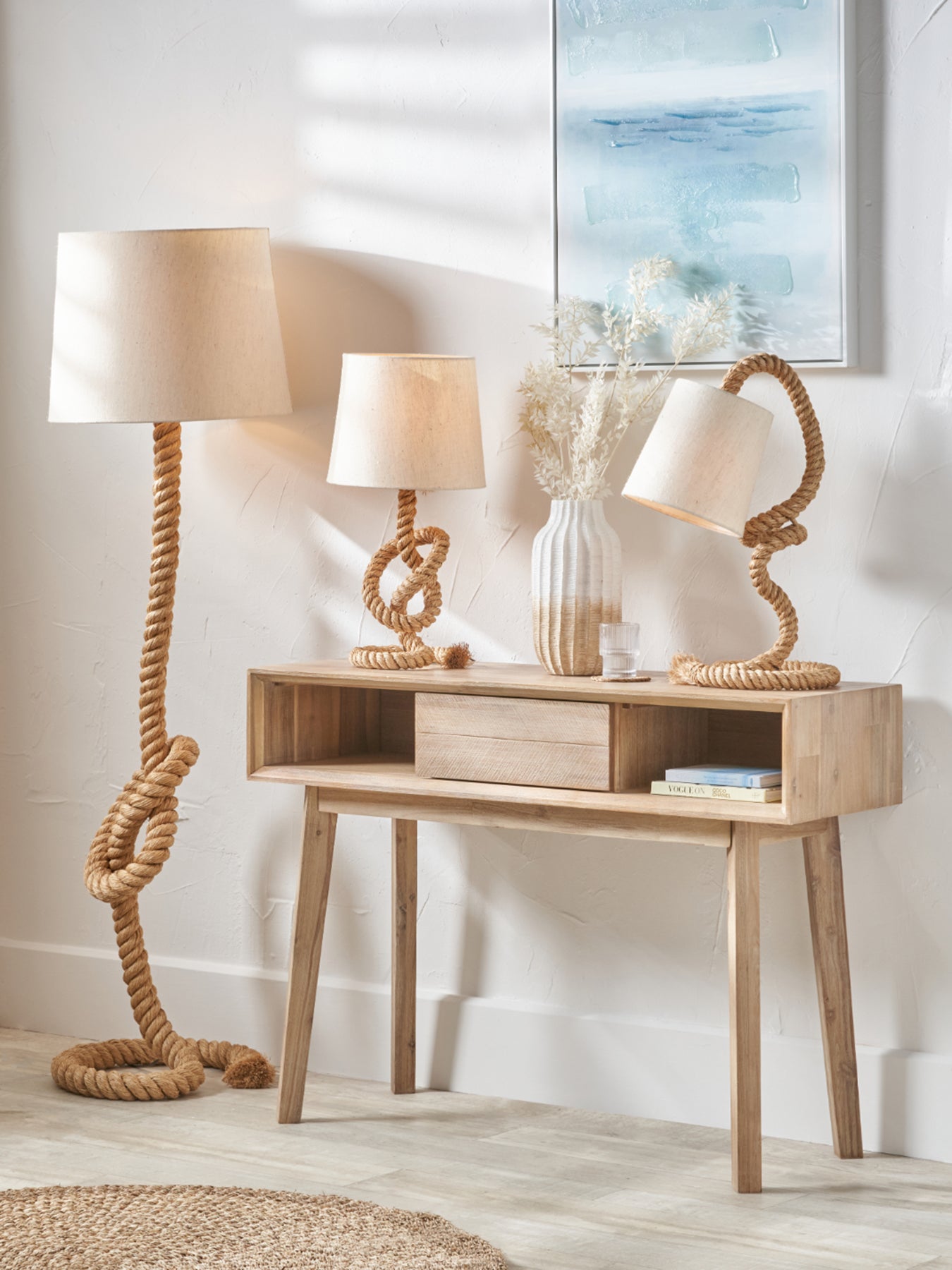 Rope Knot Floor Lamp White