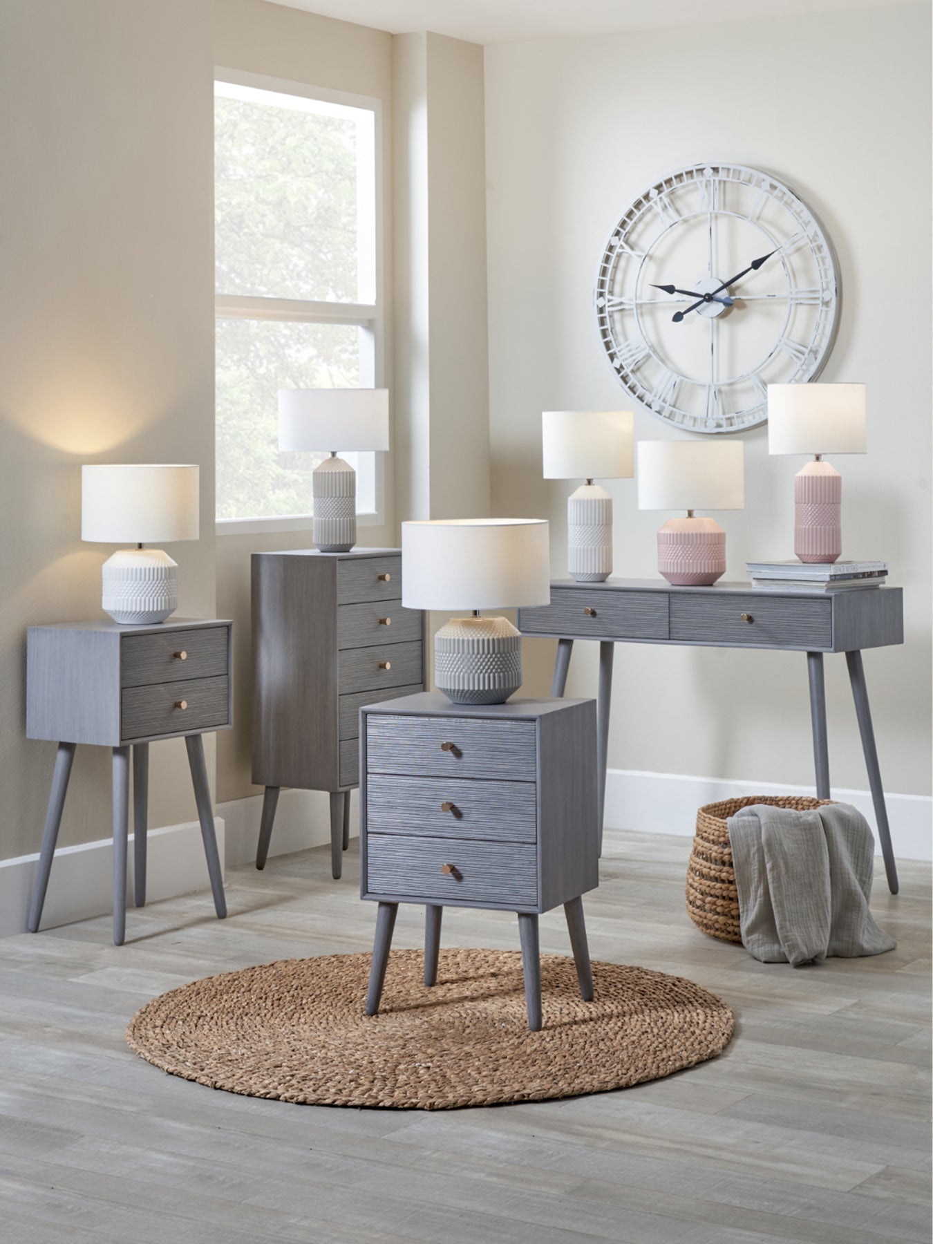 Geo Ceramic Table Lamp Grey