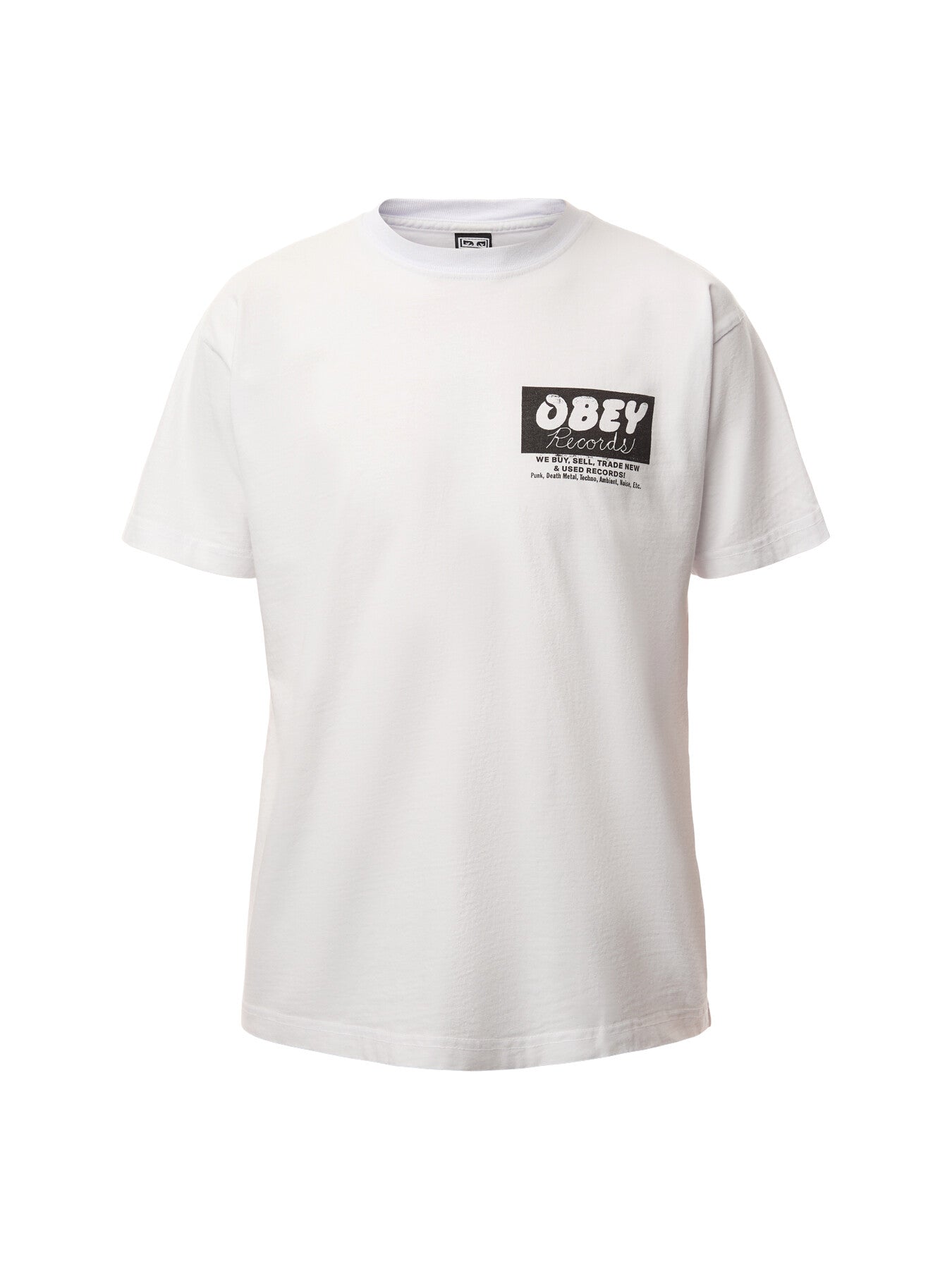 Obey Records Buy Sell Trade Heavy Weight Box T Shirt