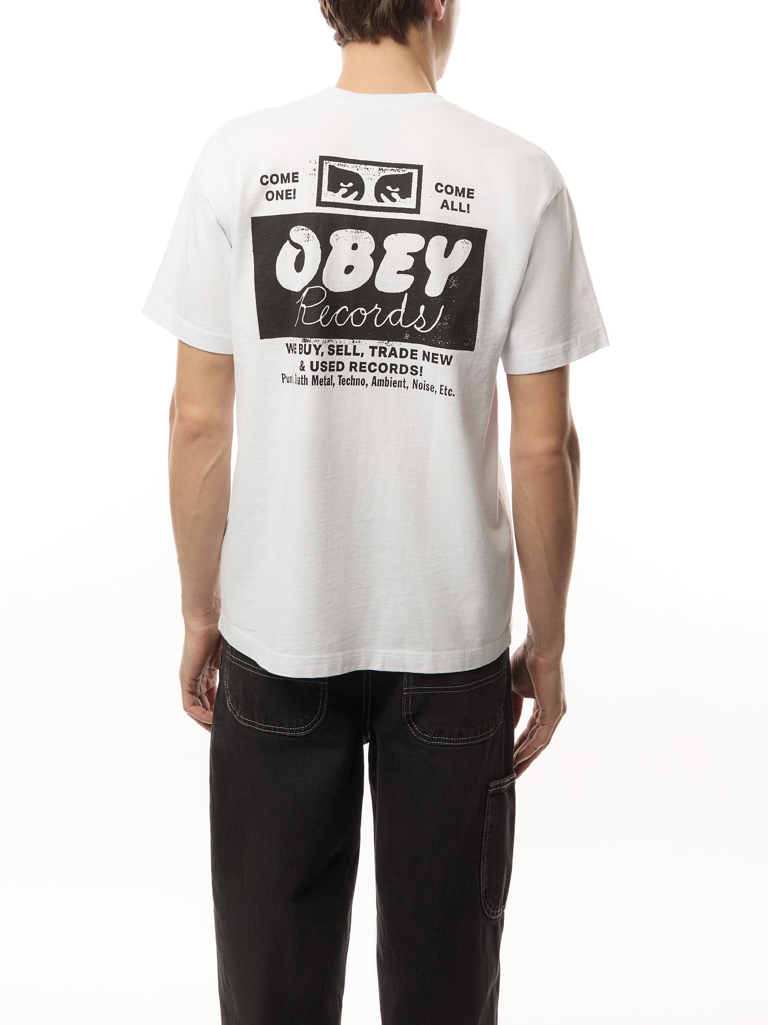 Obey Records Buy Sell Trade Heavy Weight Box T Shirt