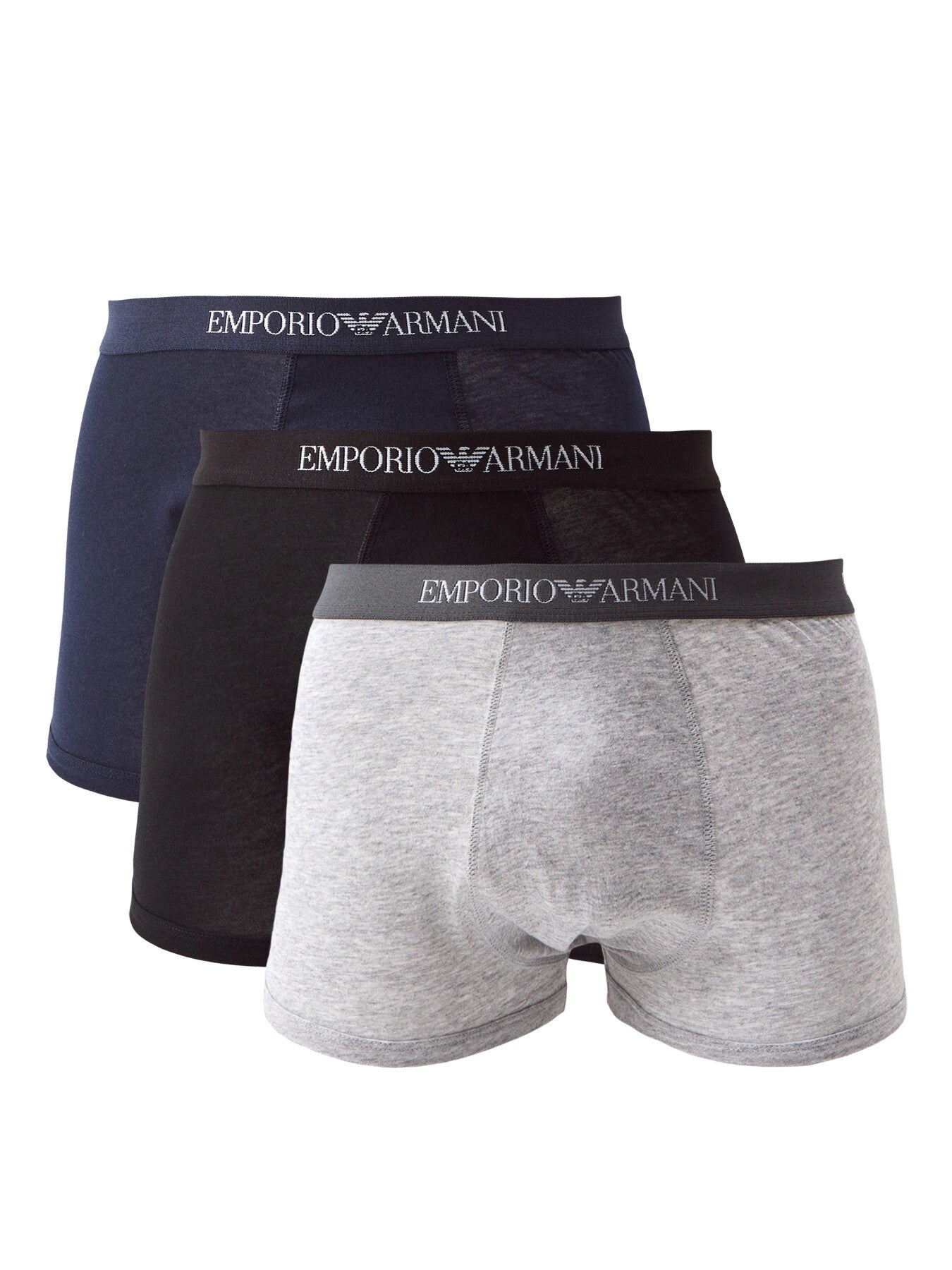 Three Pack Stretch Cotton Logo Trunks