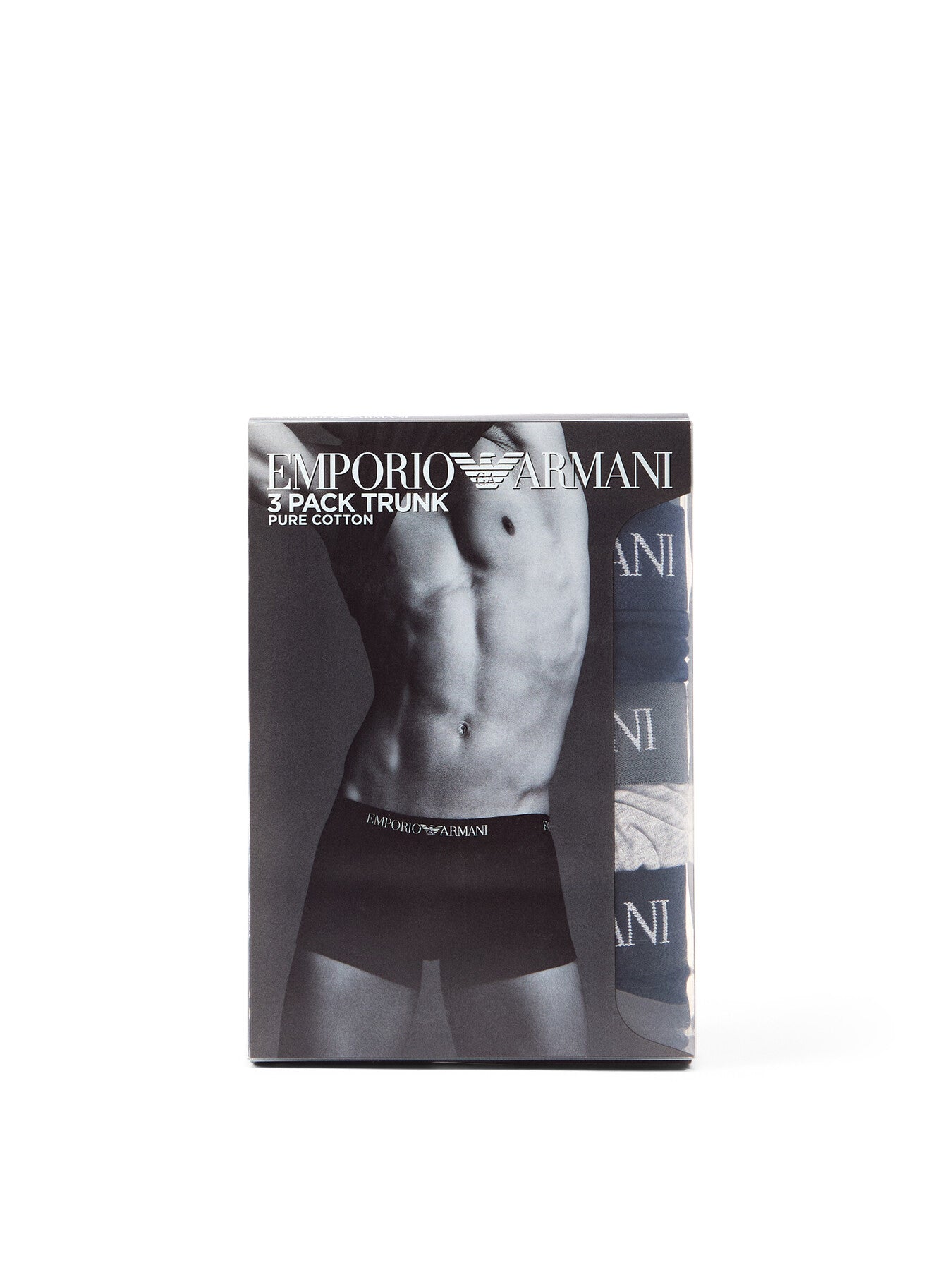 Three Pack Stretch Cotton Logo Trunks