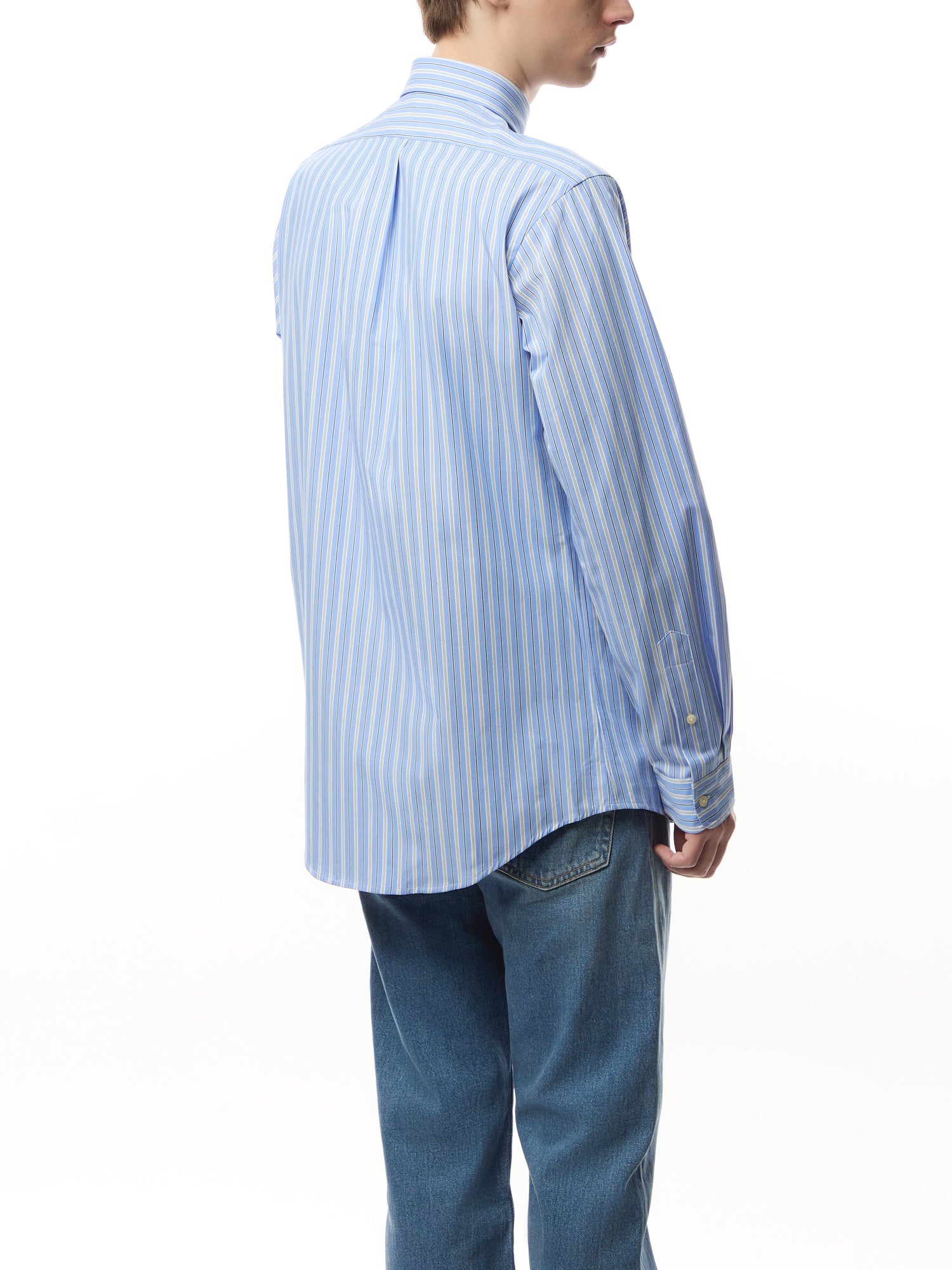 Custom Fit Poplin Stretch Stripe Shirt