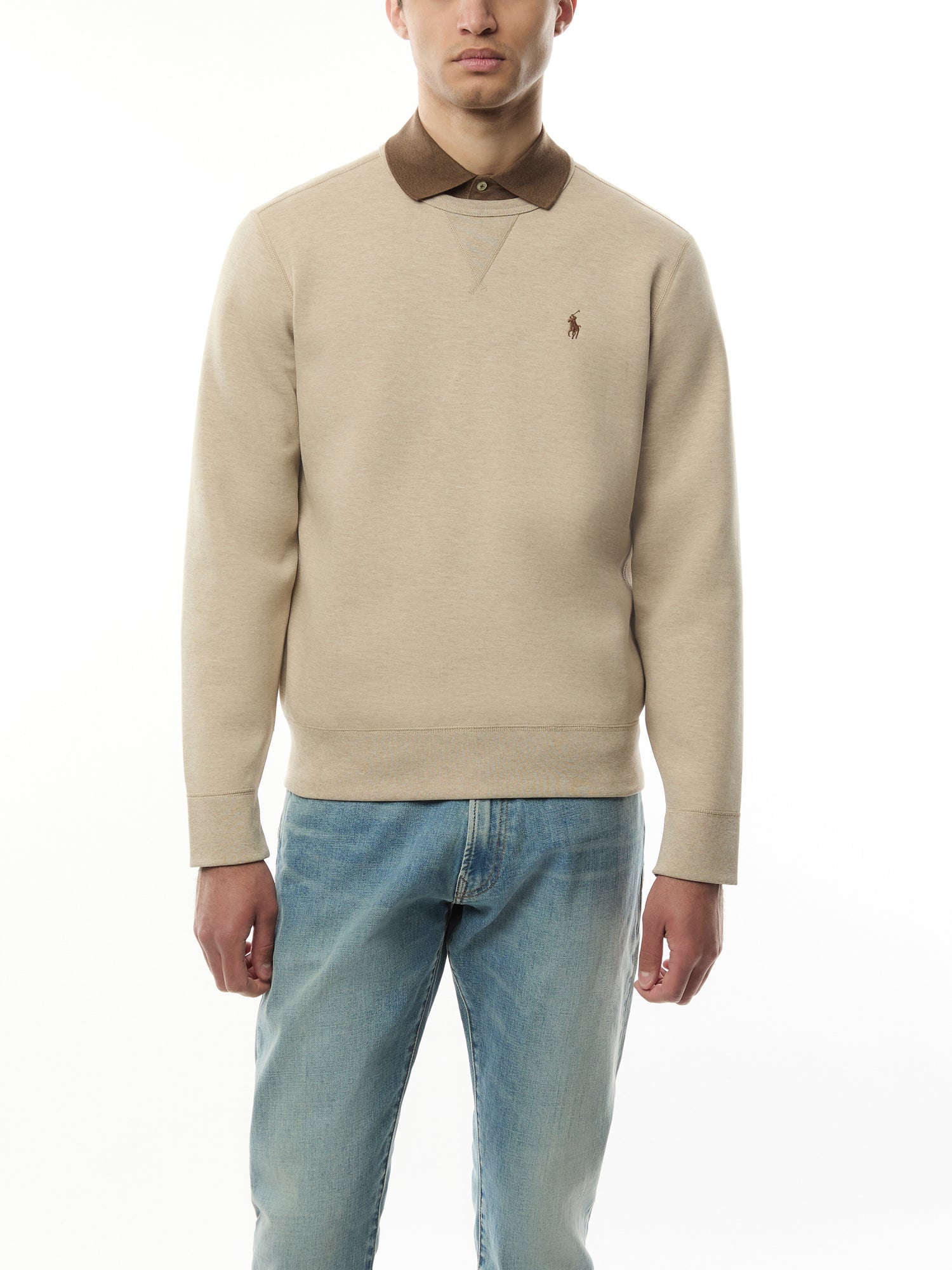 Logo Embroidered Double Knit Sweatshirt