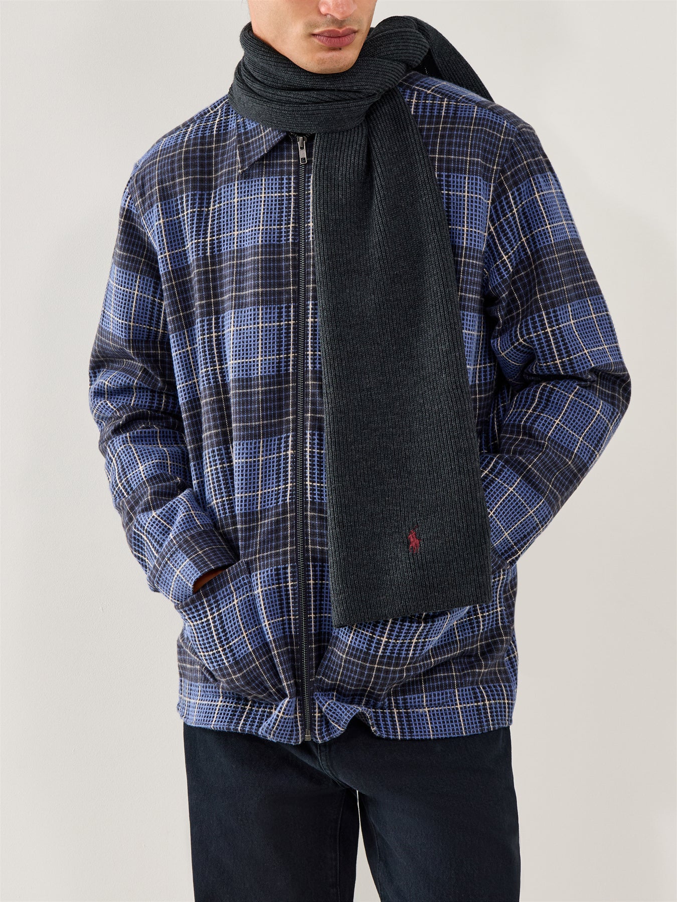 Merino Wool Scarf Grey