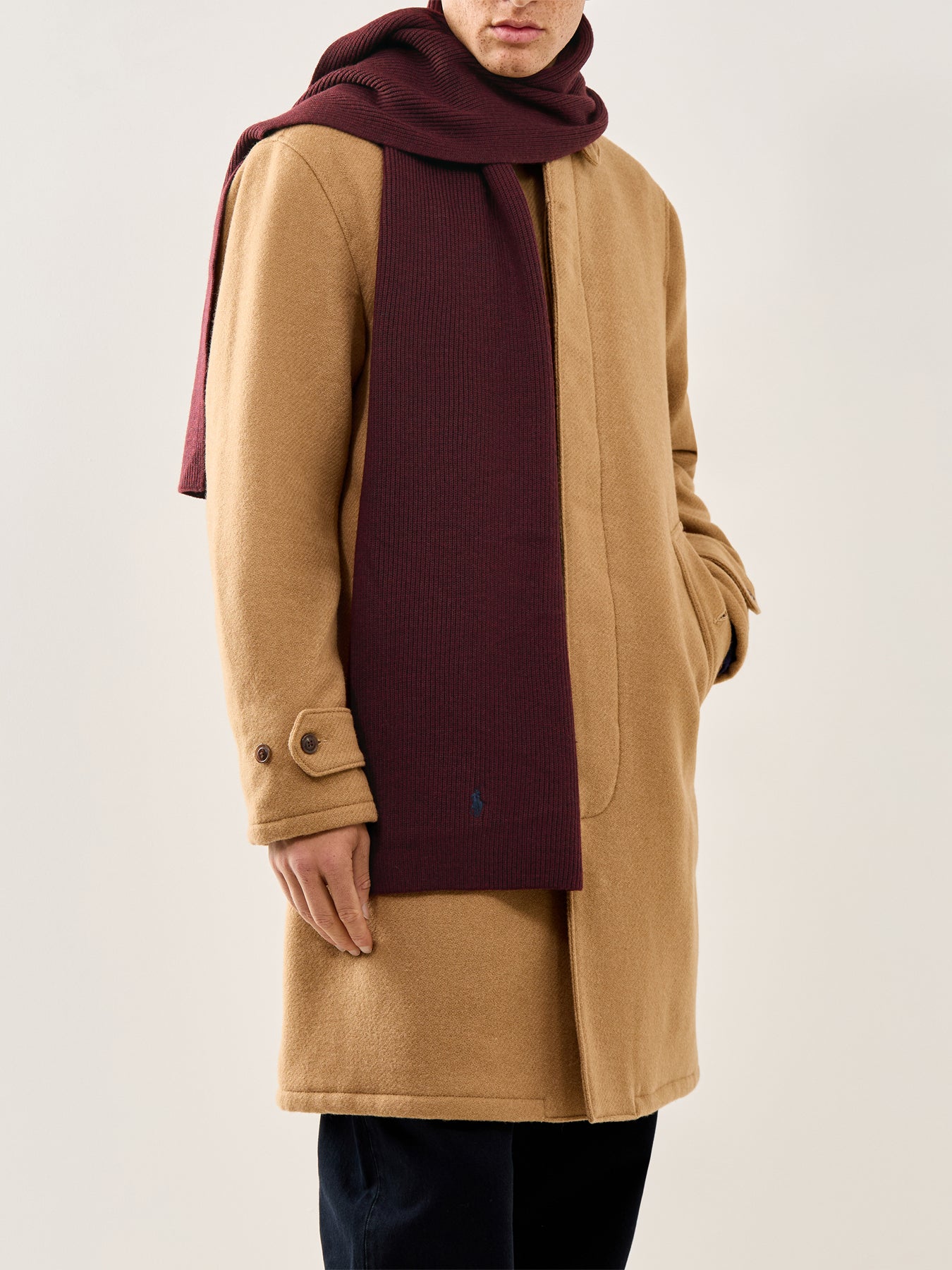 Merino Wool Scarf Cla Wine