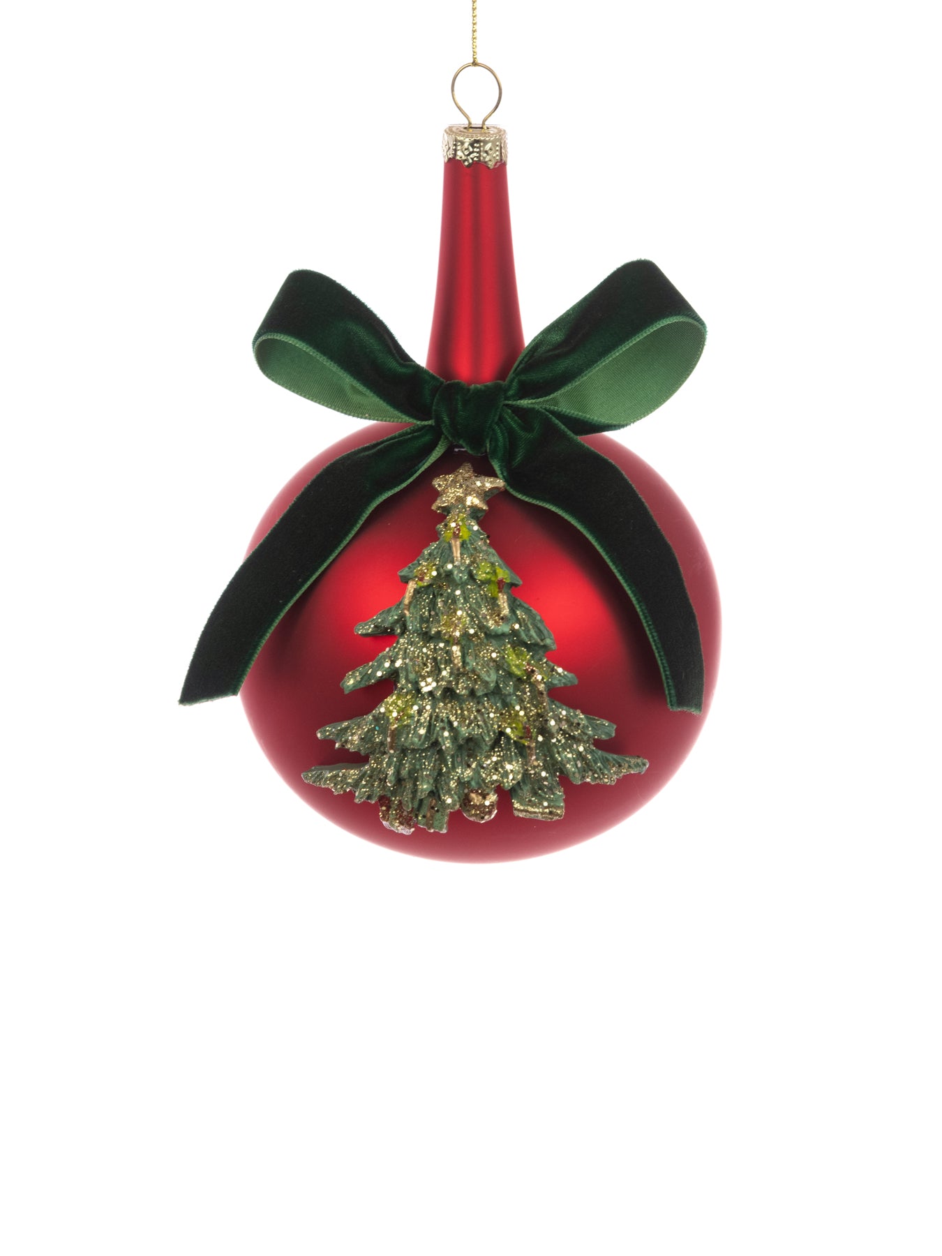 Glass Tree Bauble 10cm Red