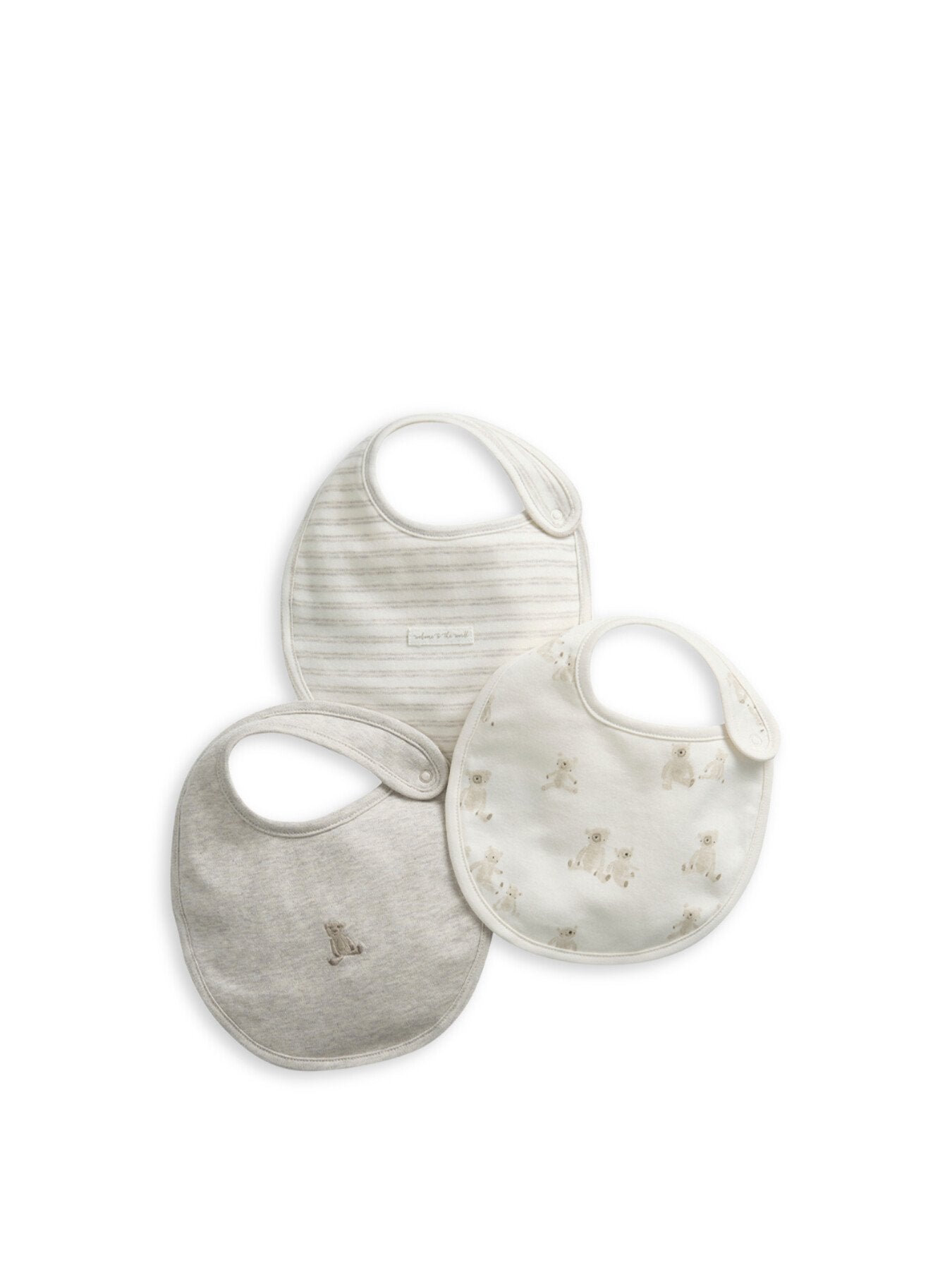 Teddy Bear Bibs 3 Pack Sand