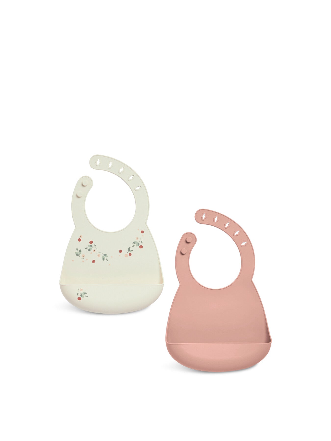 Silicone Bibs 2 Pack Floral Berry