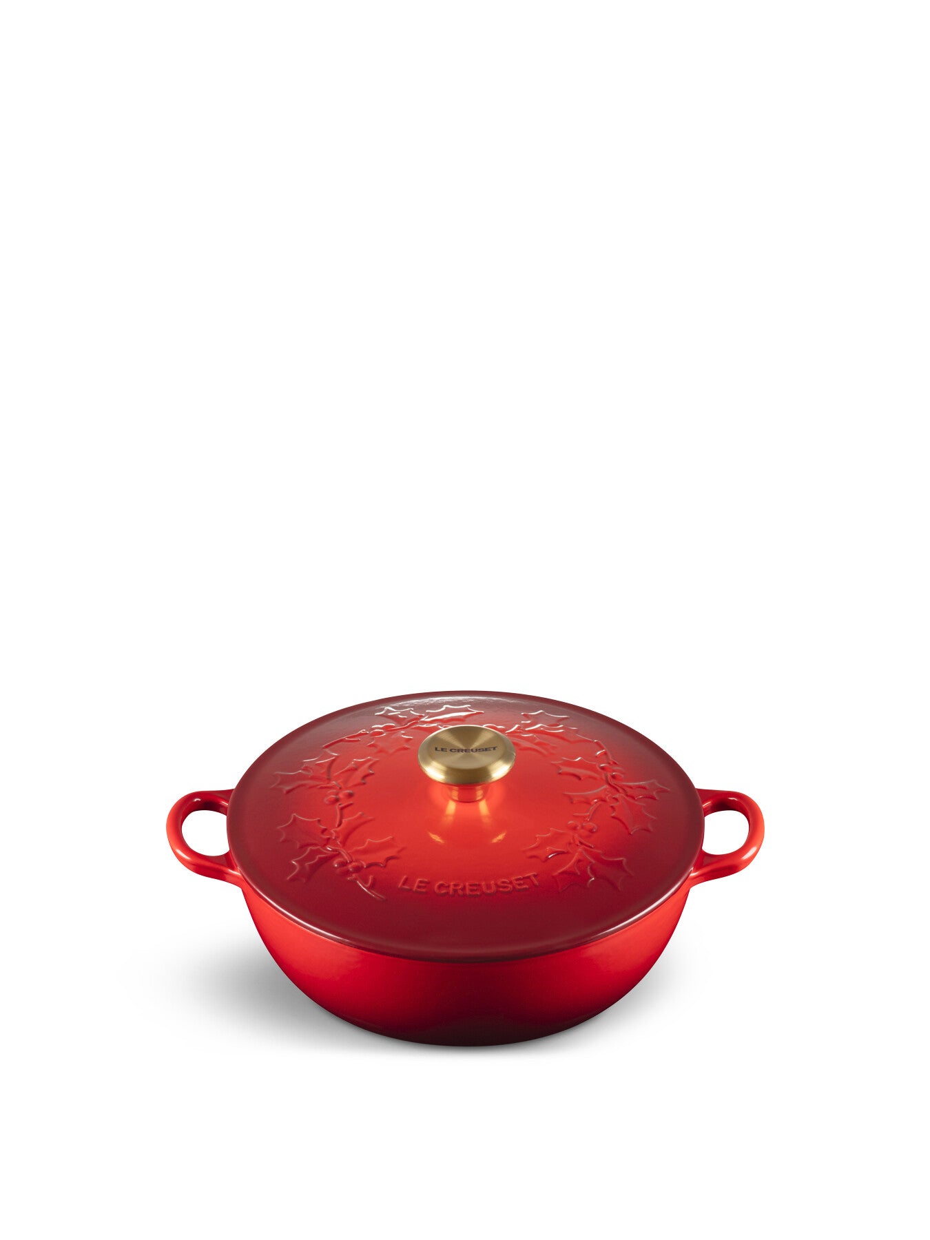 Cast Iron Soup Pot Holly Relief