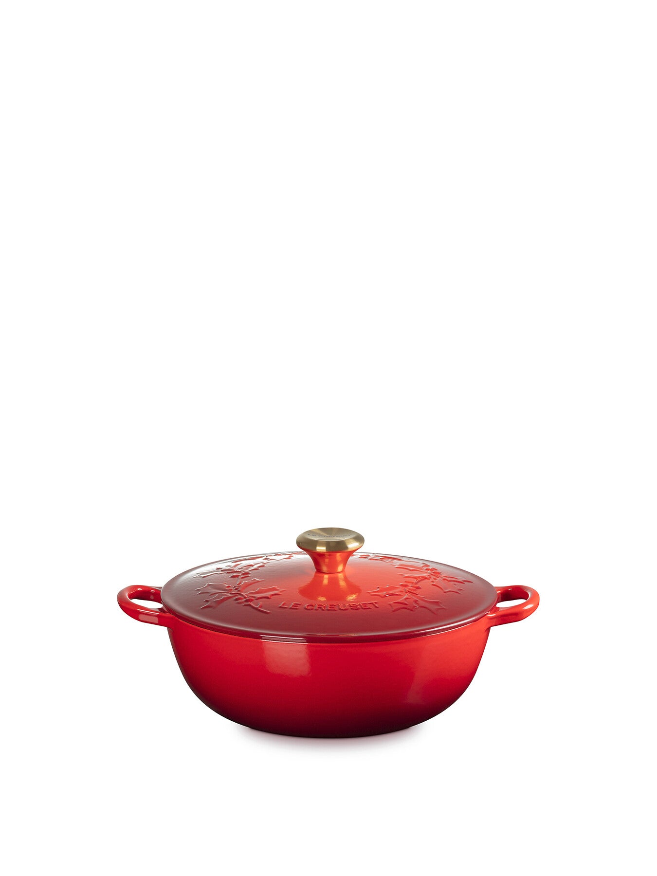 Cast Iron Soup Pot Holly Relief