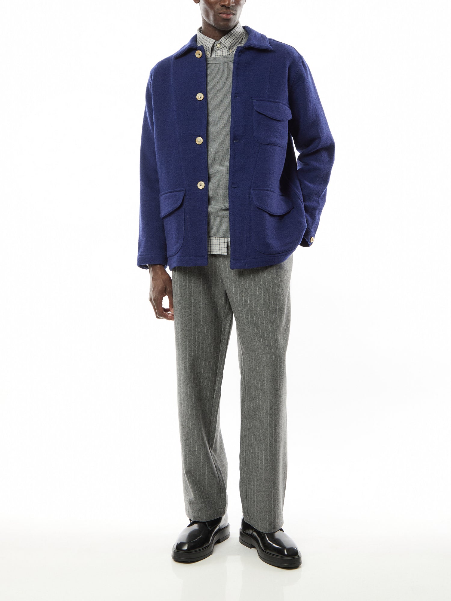 Wool Linen Three Pocket Chore Jacket