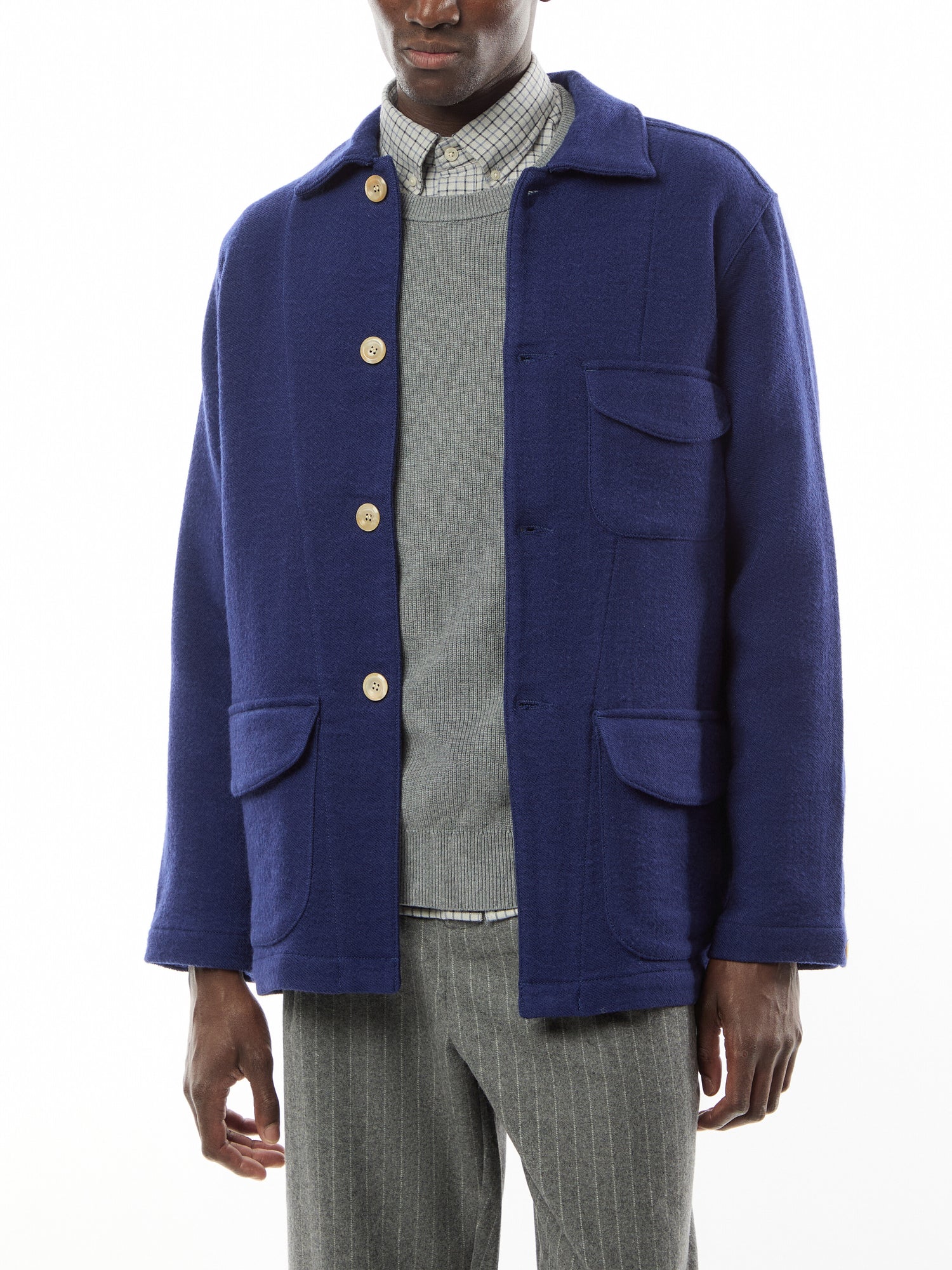 Wool Linen Three Pocket Chore Jacket