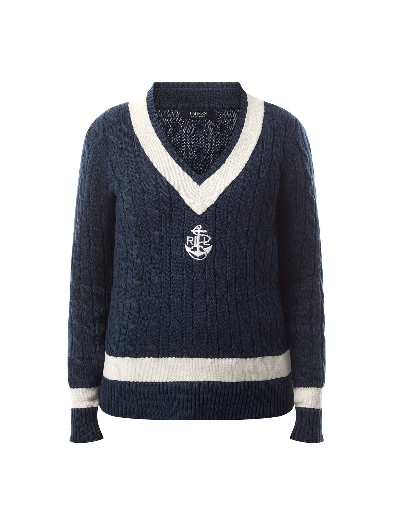 Cable-Knit Cotton Cricket Jumper